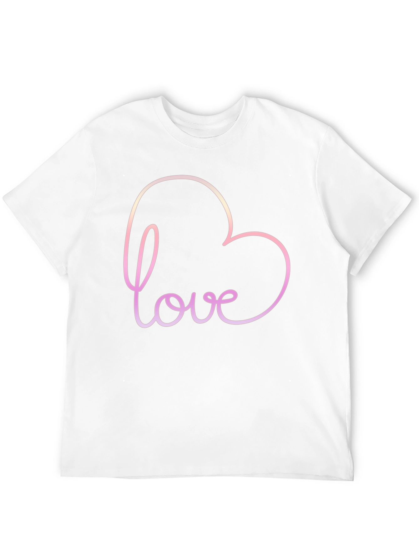 Love Heart Outline Black T-Shirt