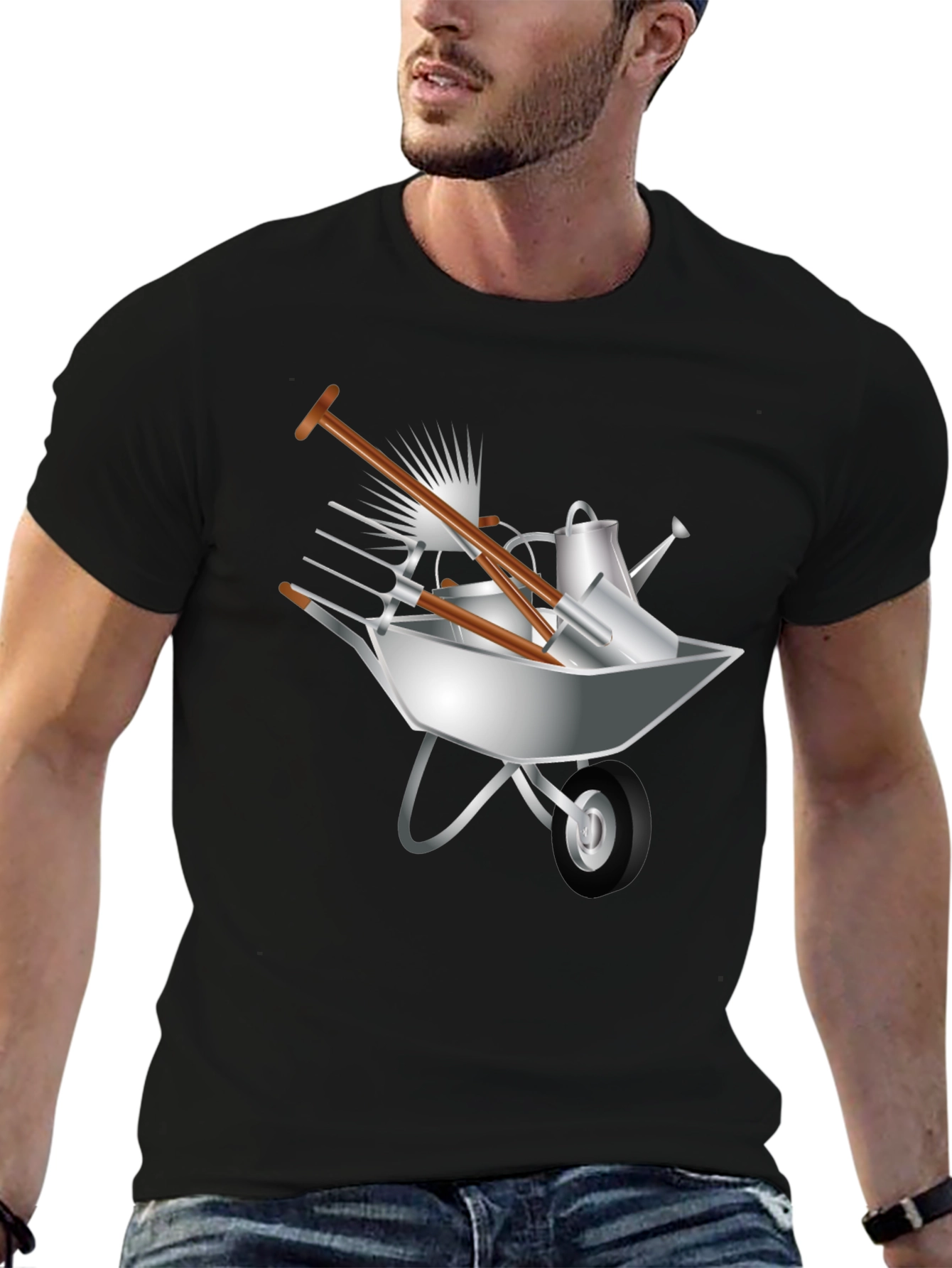 Gardening Tools Wheelbarrow Graphic Tee