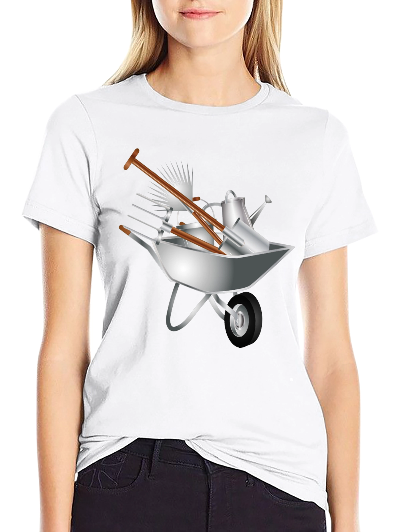 Gardening Tools Wheelbarrow Graphic Tee