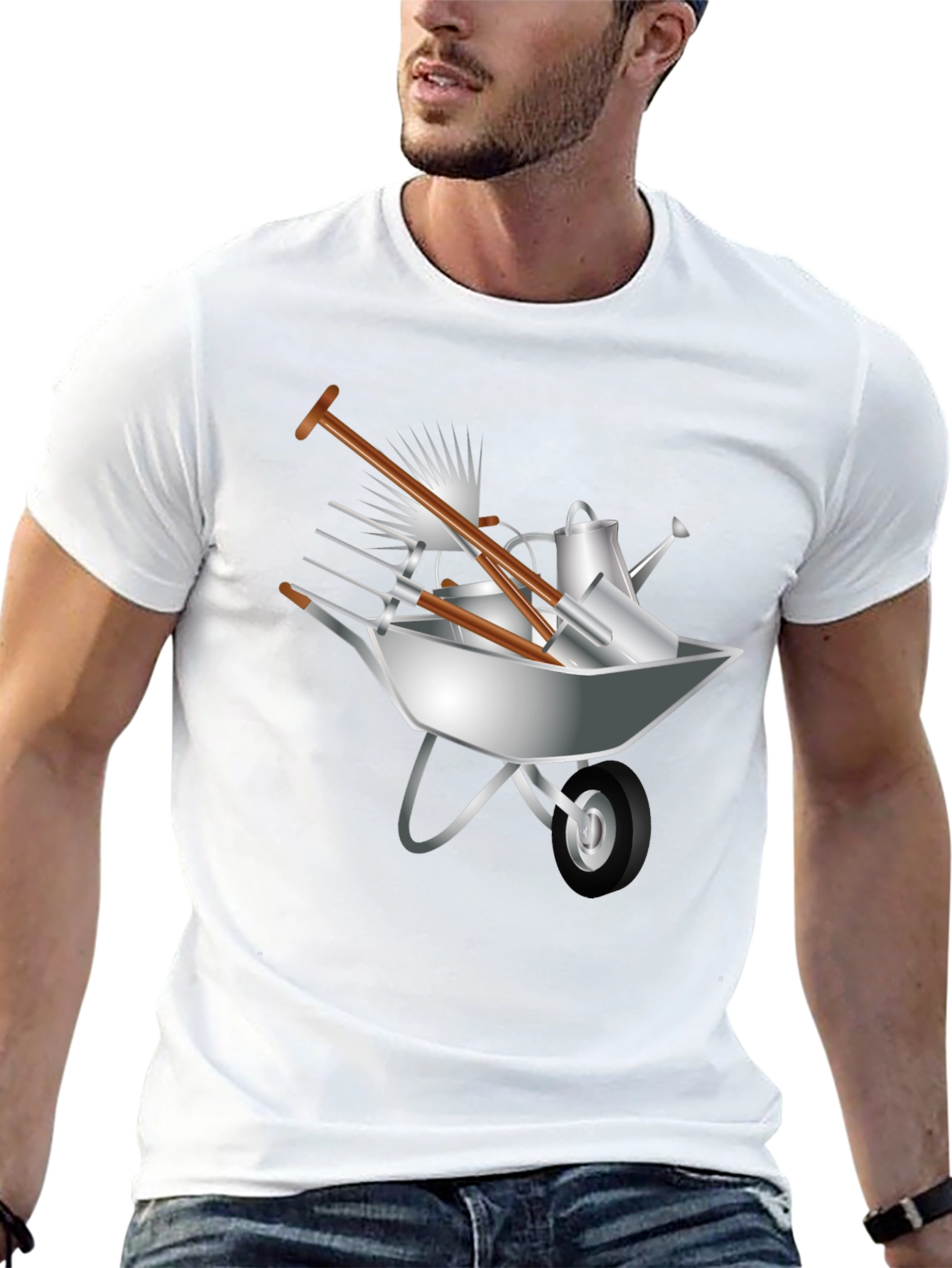 Gardening Tools Wheelbarrow Graphic Tee