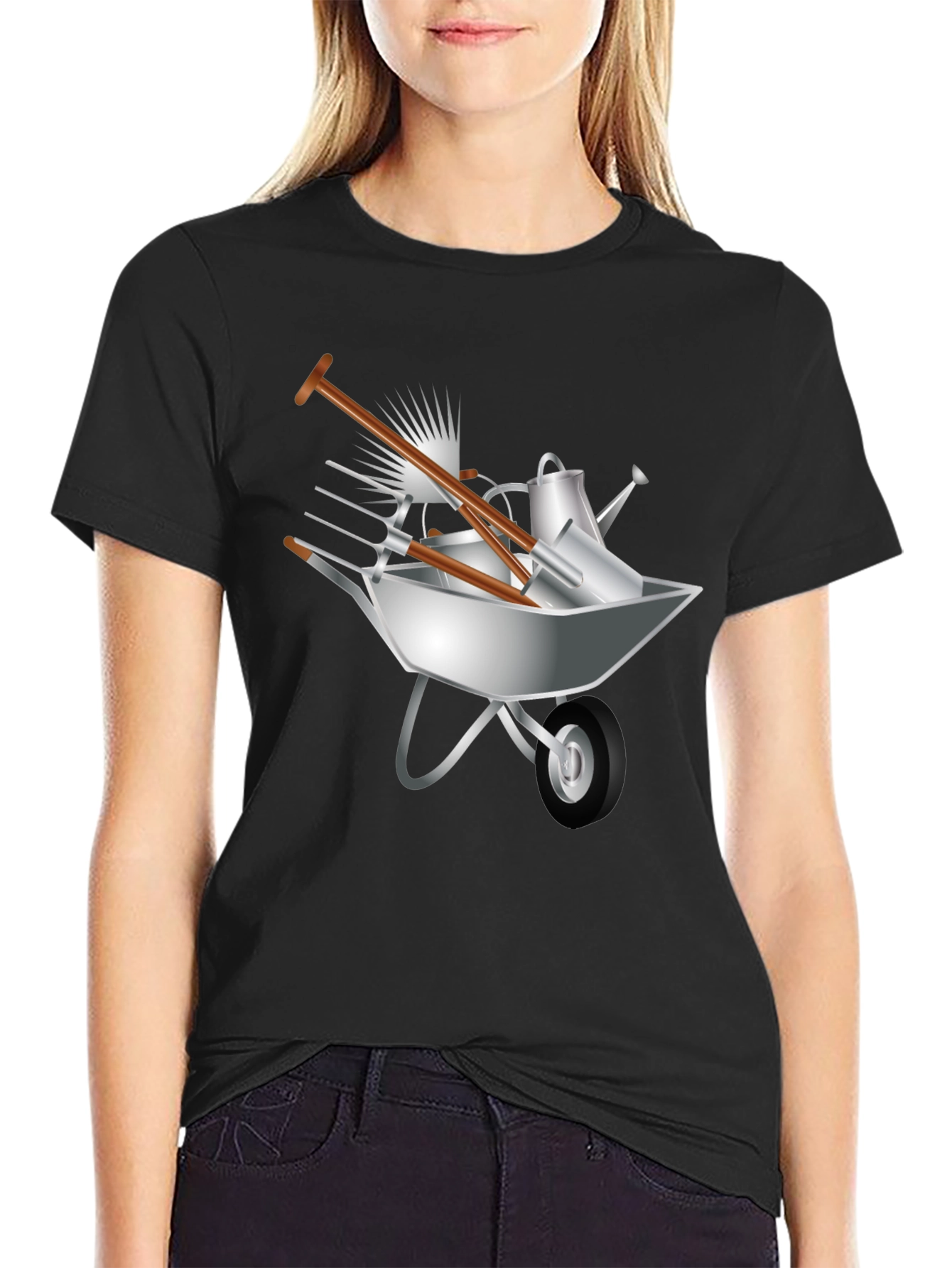 Gardening Tools Wheelbarrow Graphic Tee