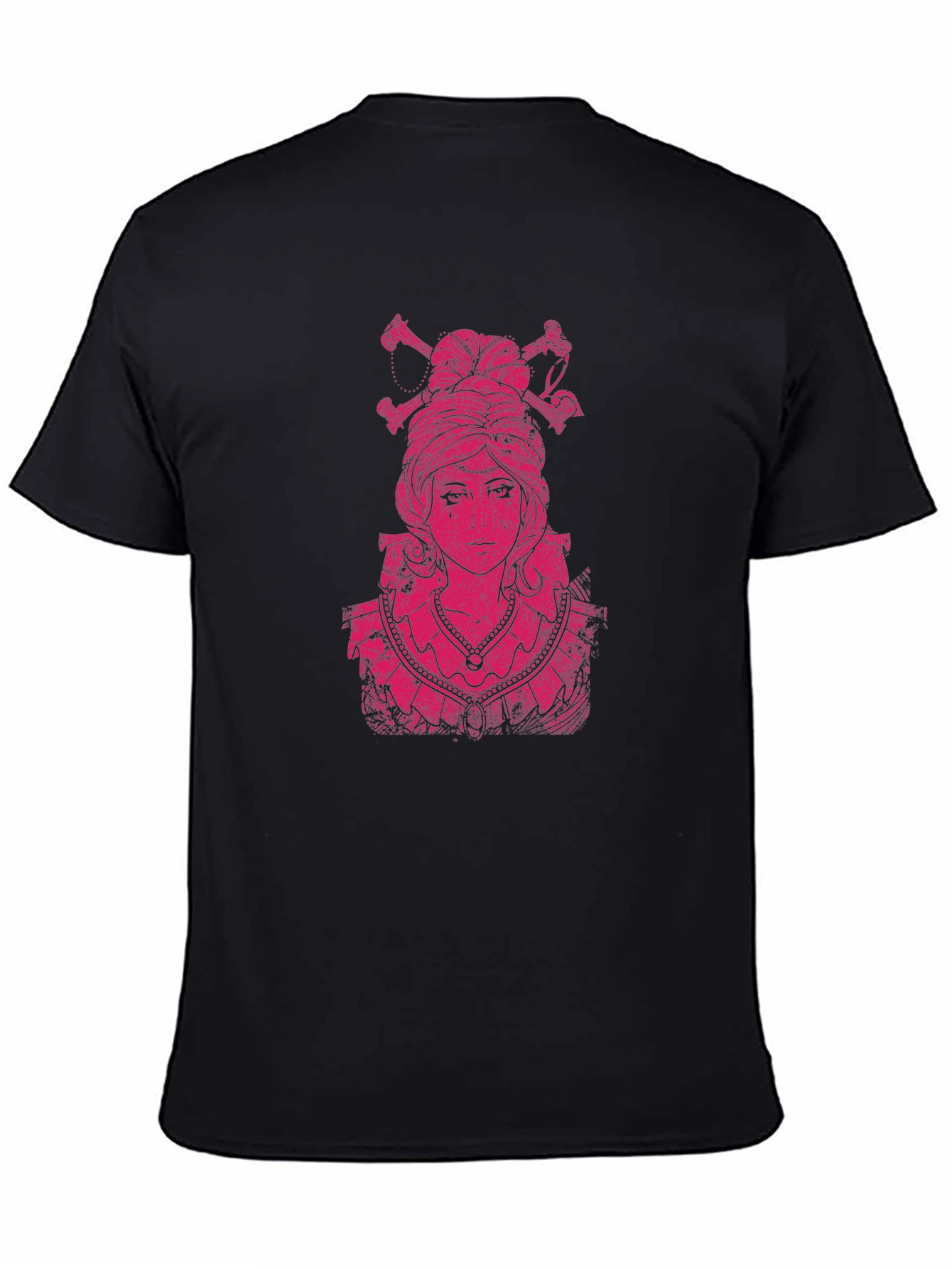 Skull Queen Graphic Print Black T-Shirt