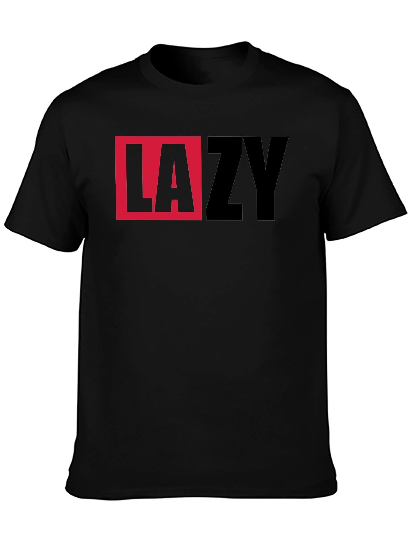 LAZY Graphic Print Crewneck T-Shirt
