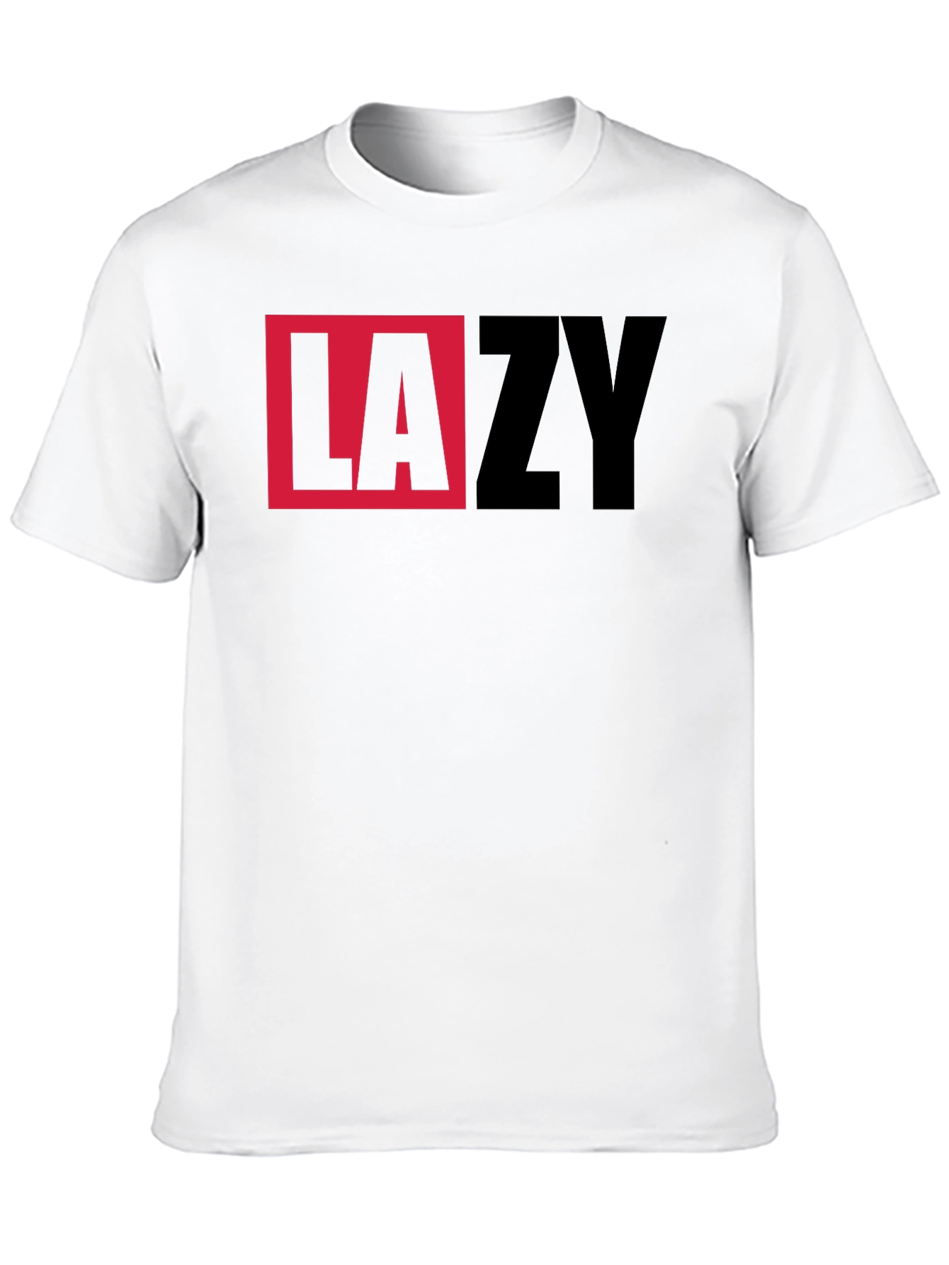 LAZY Graphic Print Crewneck T-Shirt