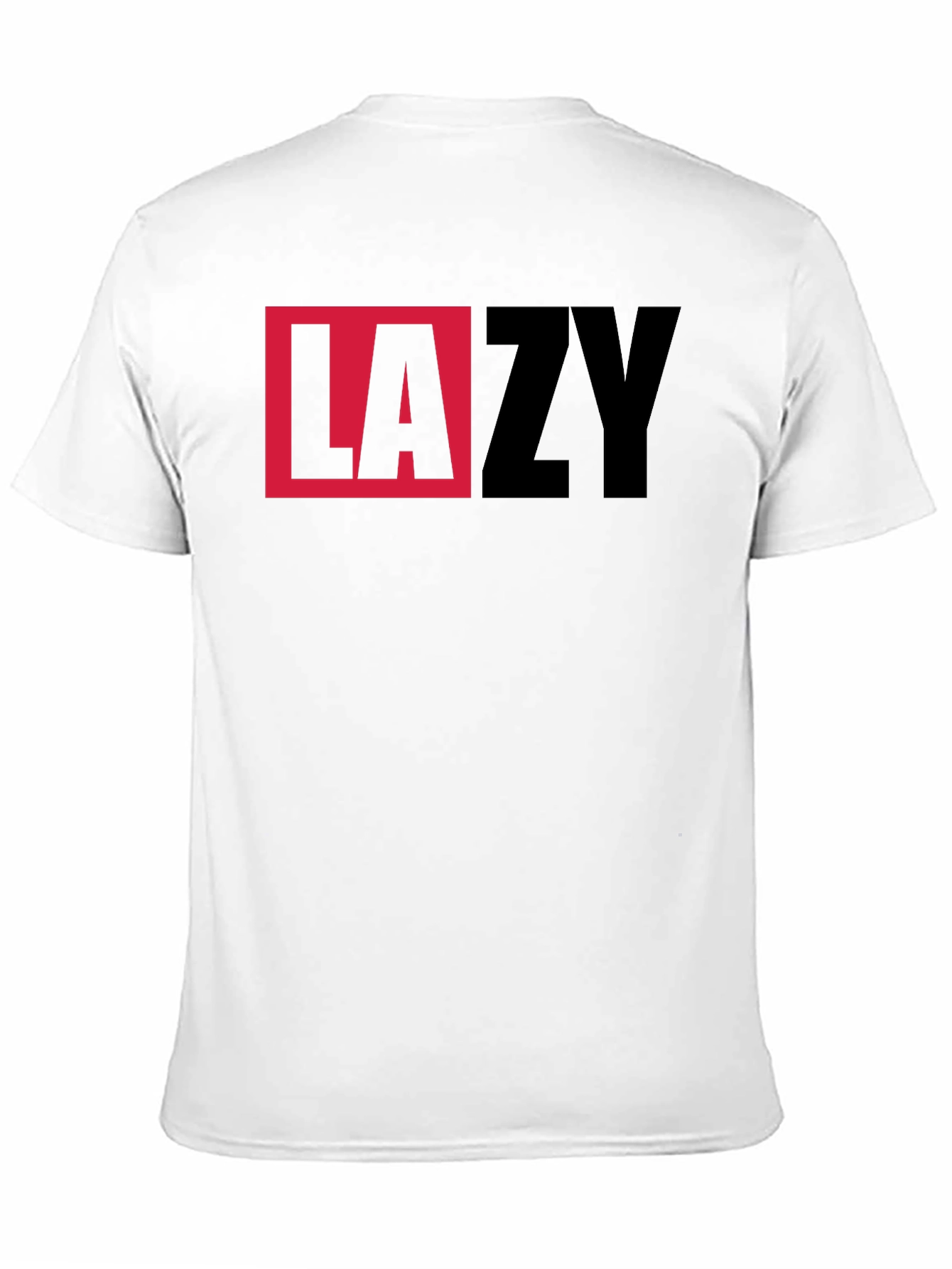 LAZY Graphic Print Crewneck T-Shirt