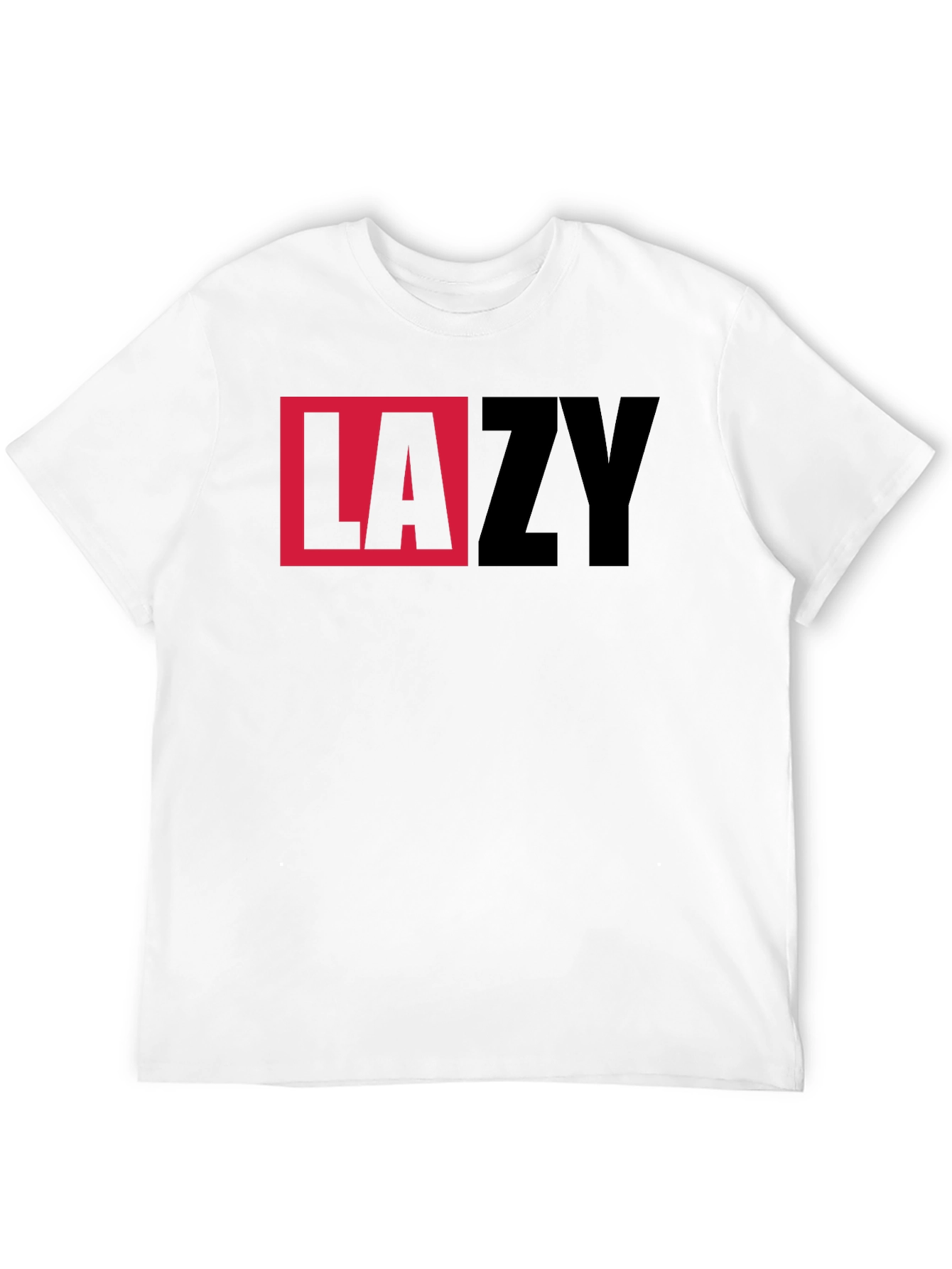 LAZY Graphic Print Crewneck T-Shirt