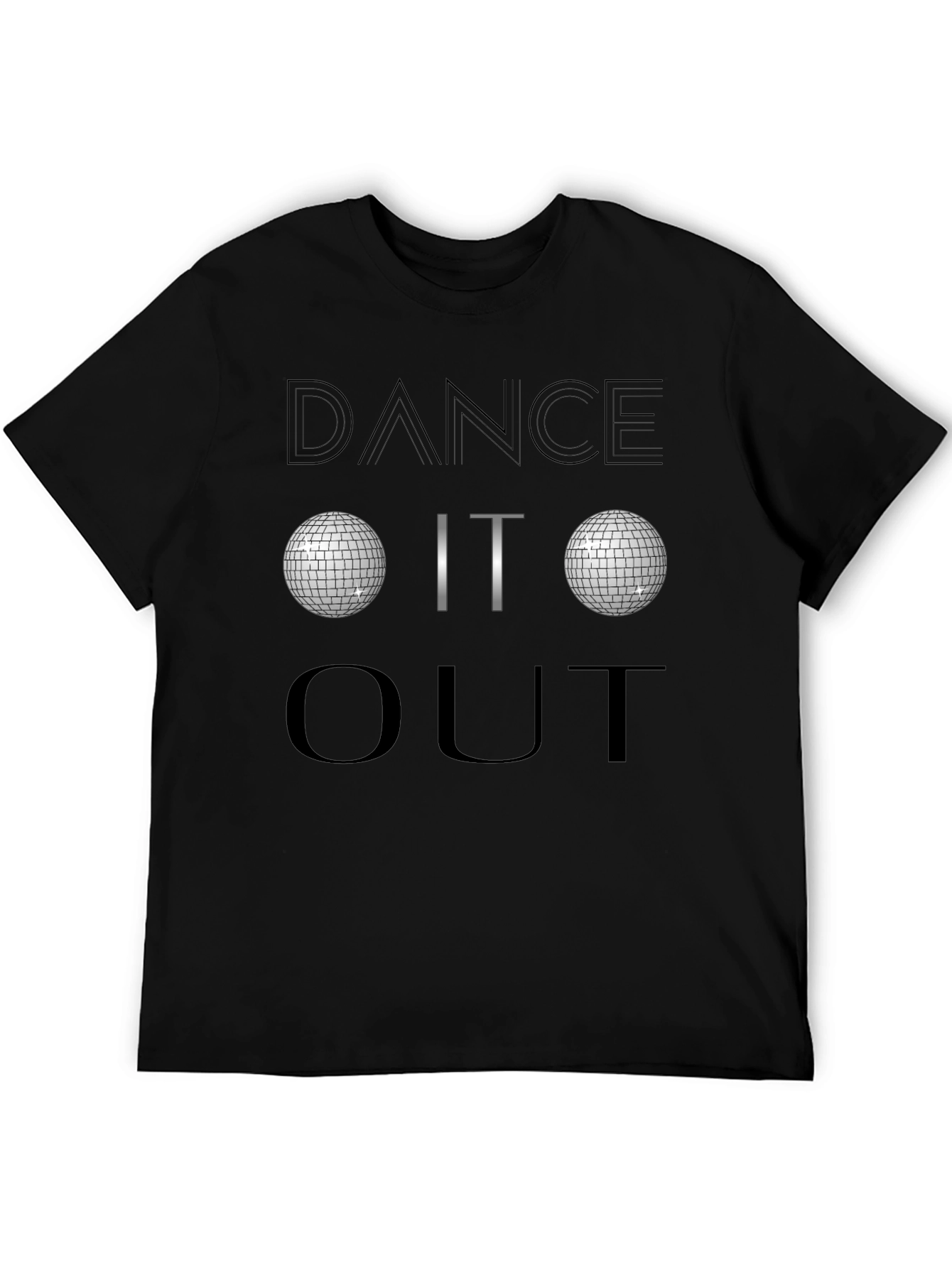 Dance It Out Disco Ball Graphic Tee - Black