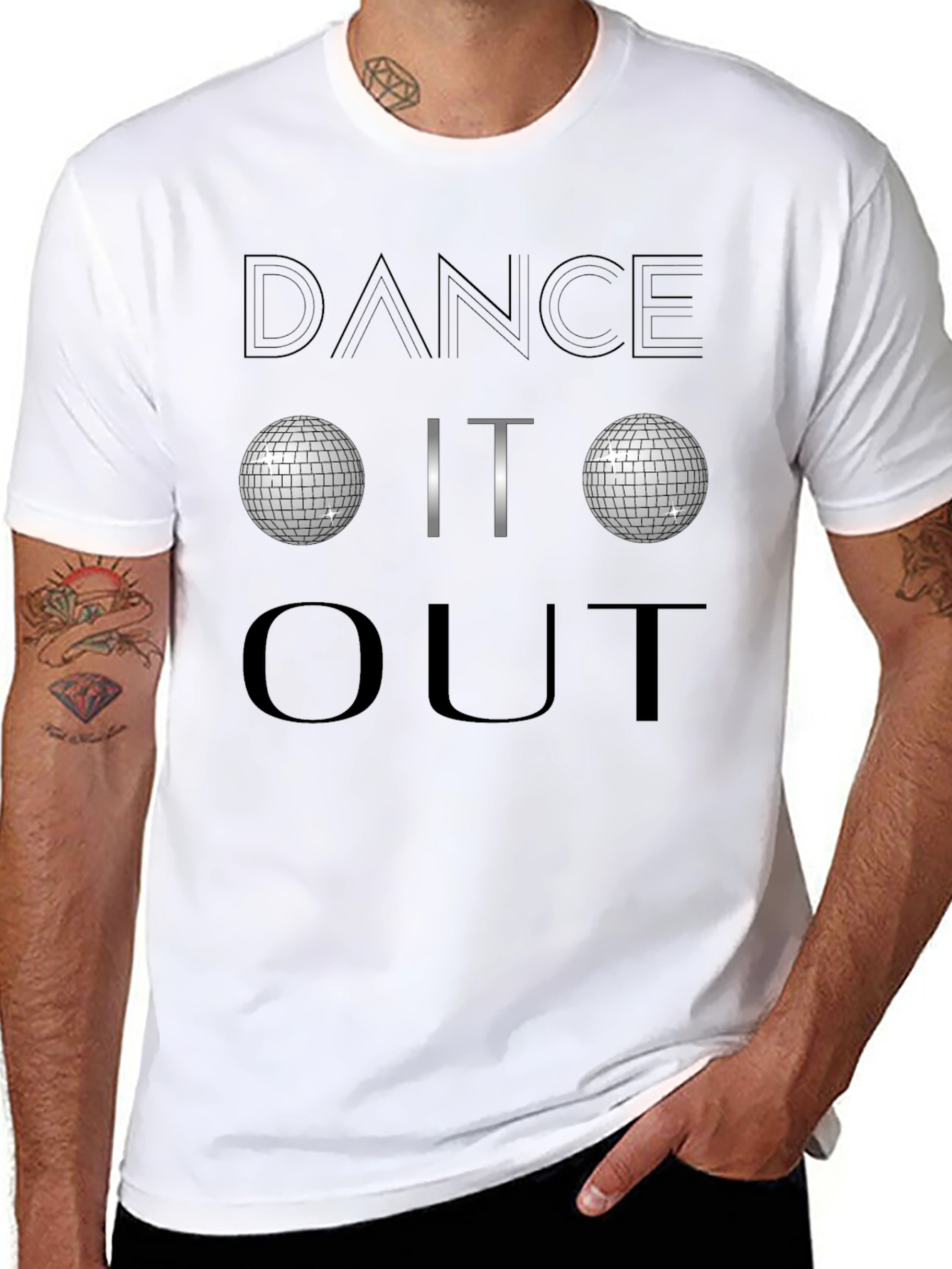 Dance It Out Disco Ball Graphic Tee - Black