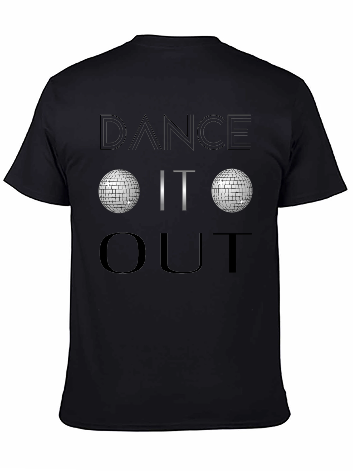 Dance It Out Disco Ball Graphic Tee - Black