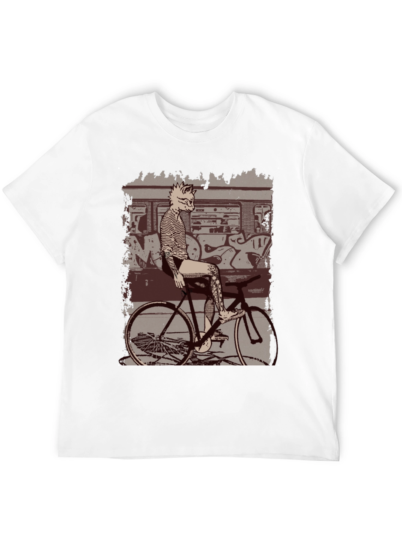 Cat on Bike Graphic T-Shirt