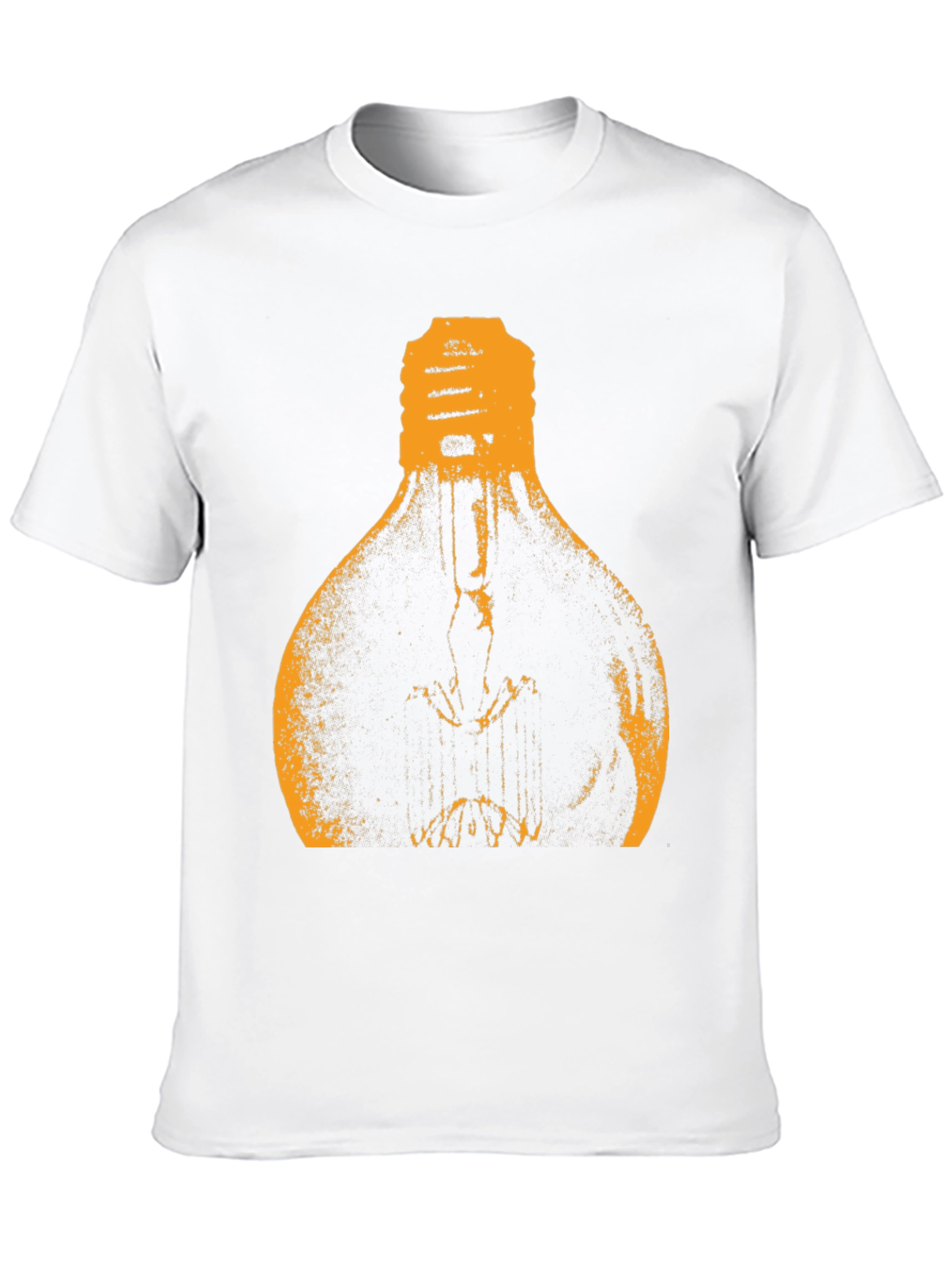 Mens Black T-Shirt with Light Bulb Graphic