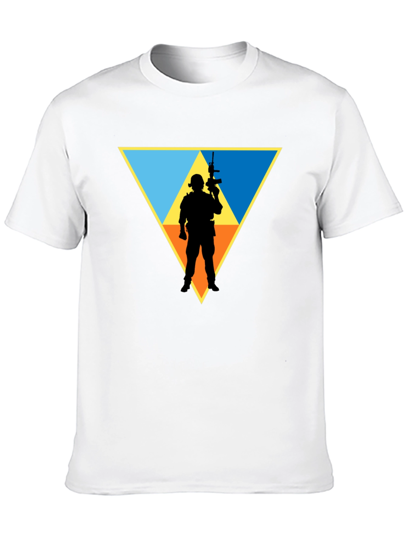 Tactical Soldier Triangle Graphic T-Shirt - Black