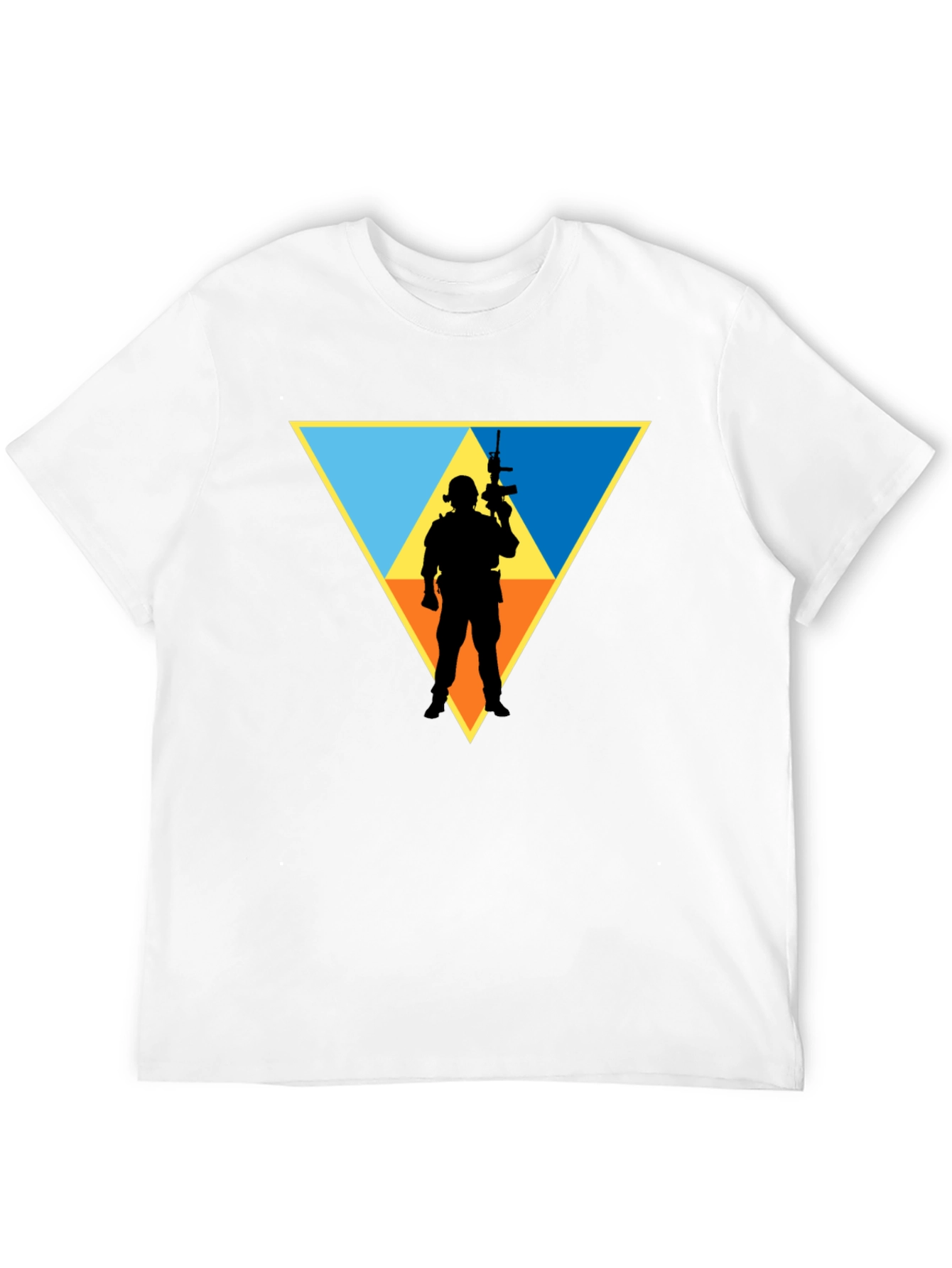 Tactical Soldier Triangle Graphic T-Shirt - Black