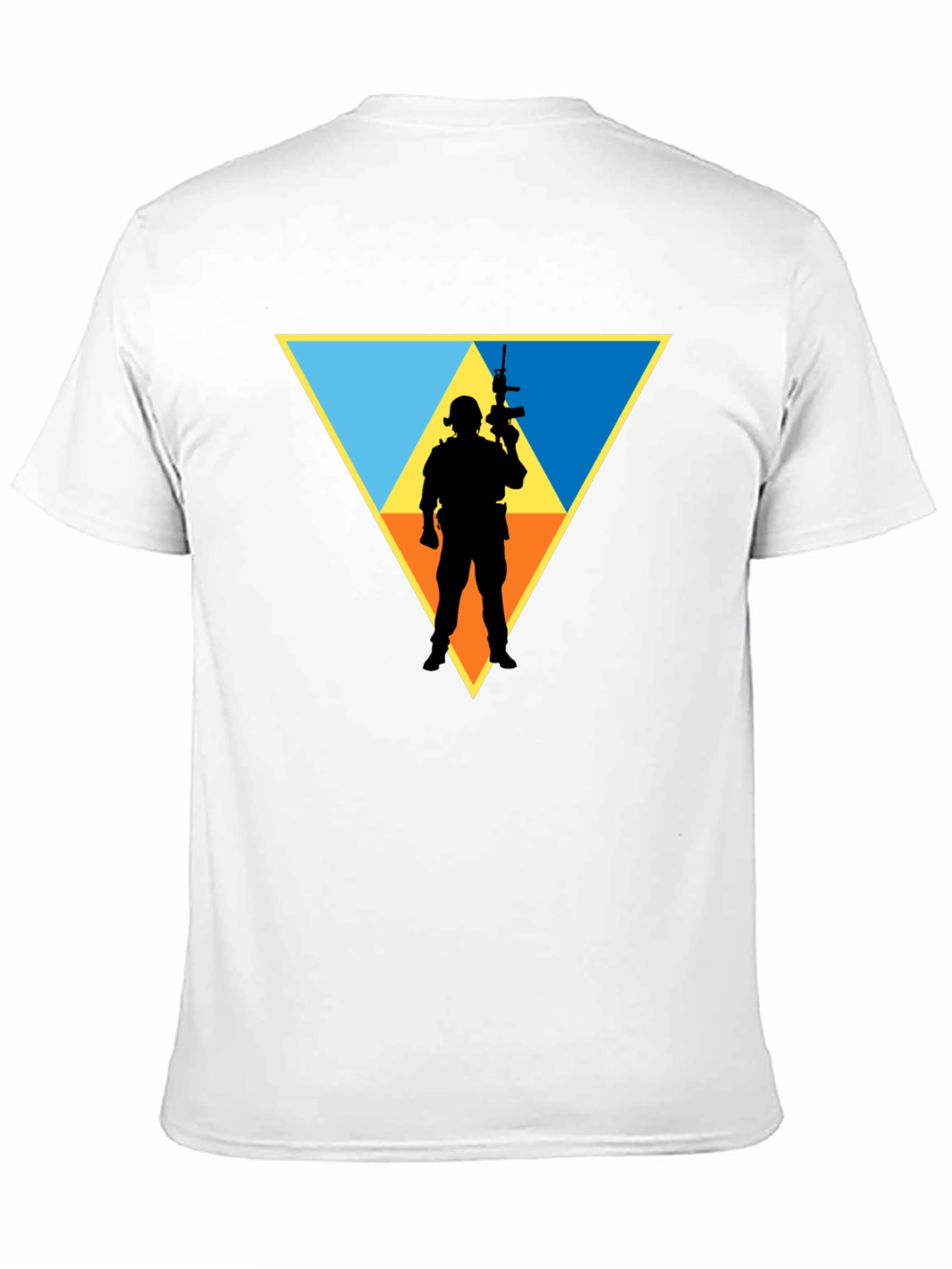 Tactical Soldier Triangle Graphic T-Shirt - Black