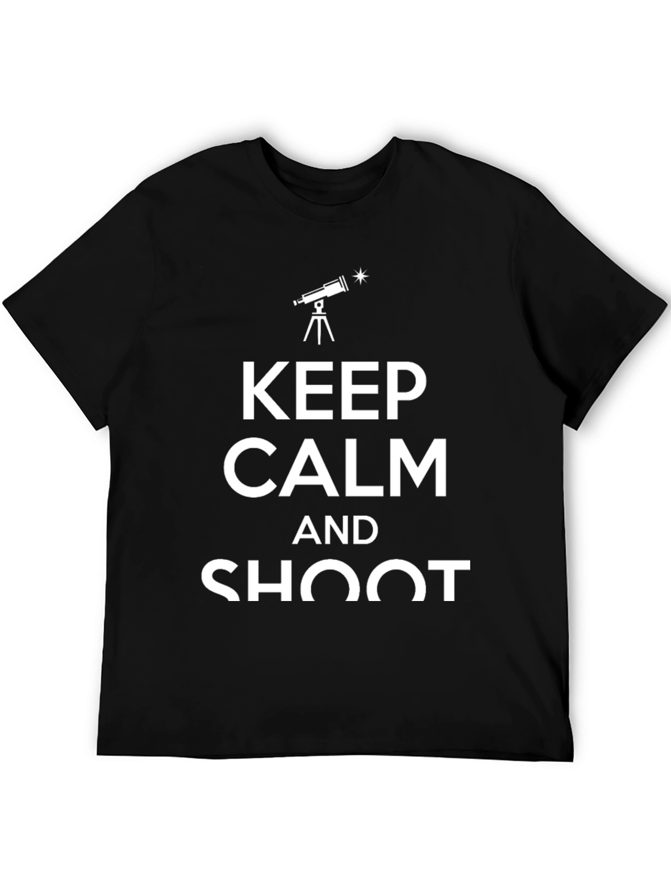 Keep Calm and Shoot Telescope Graphic T-Shirt