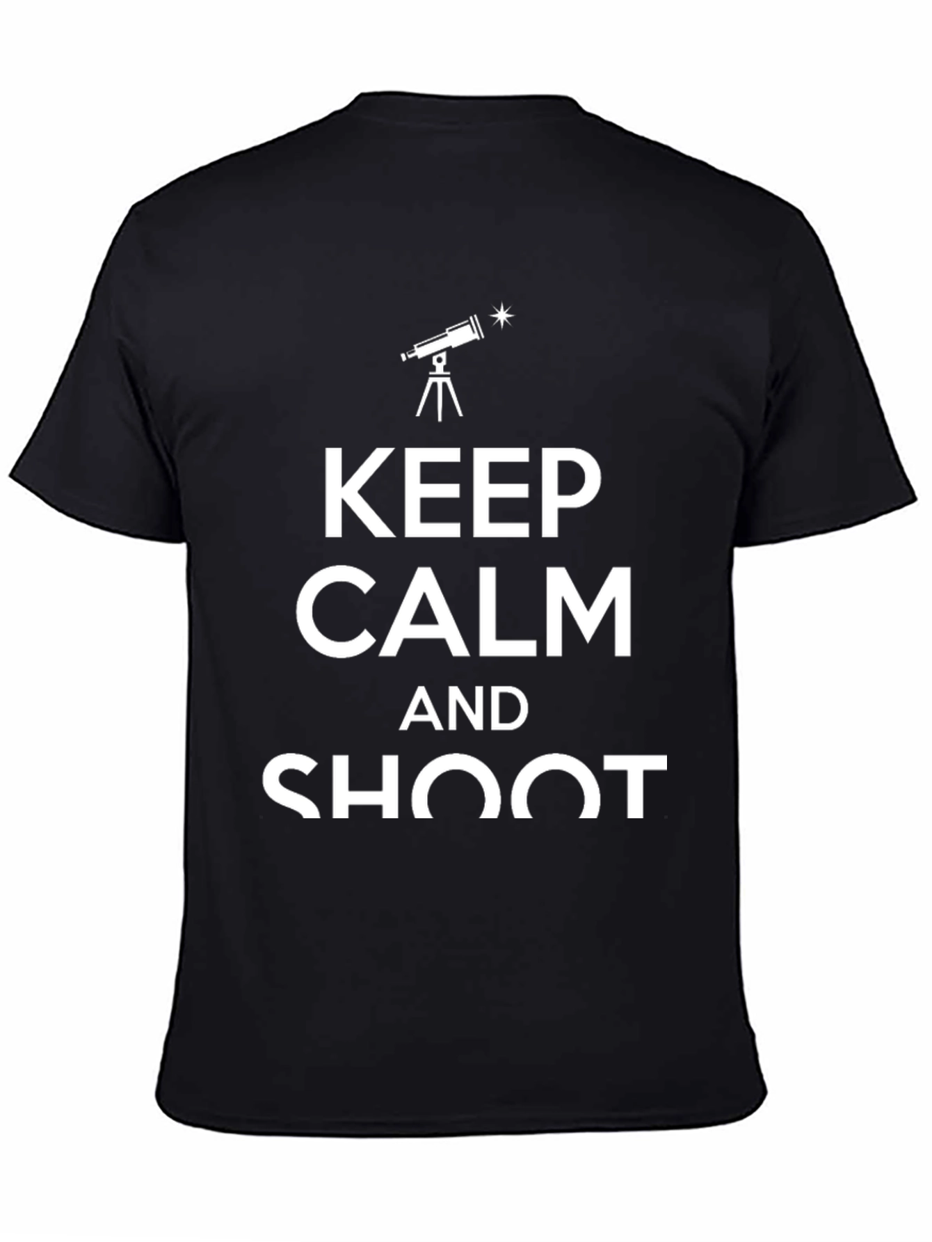 Keep Calm and Shoot Telescope Graphic T-Shirt