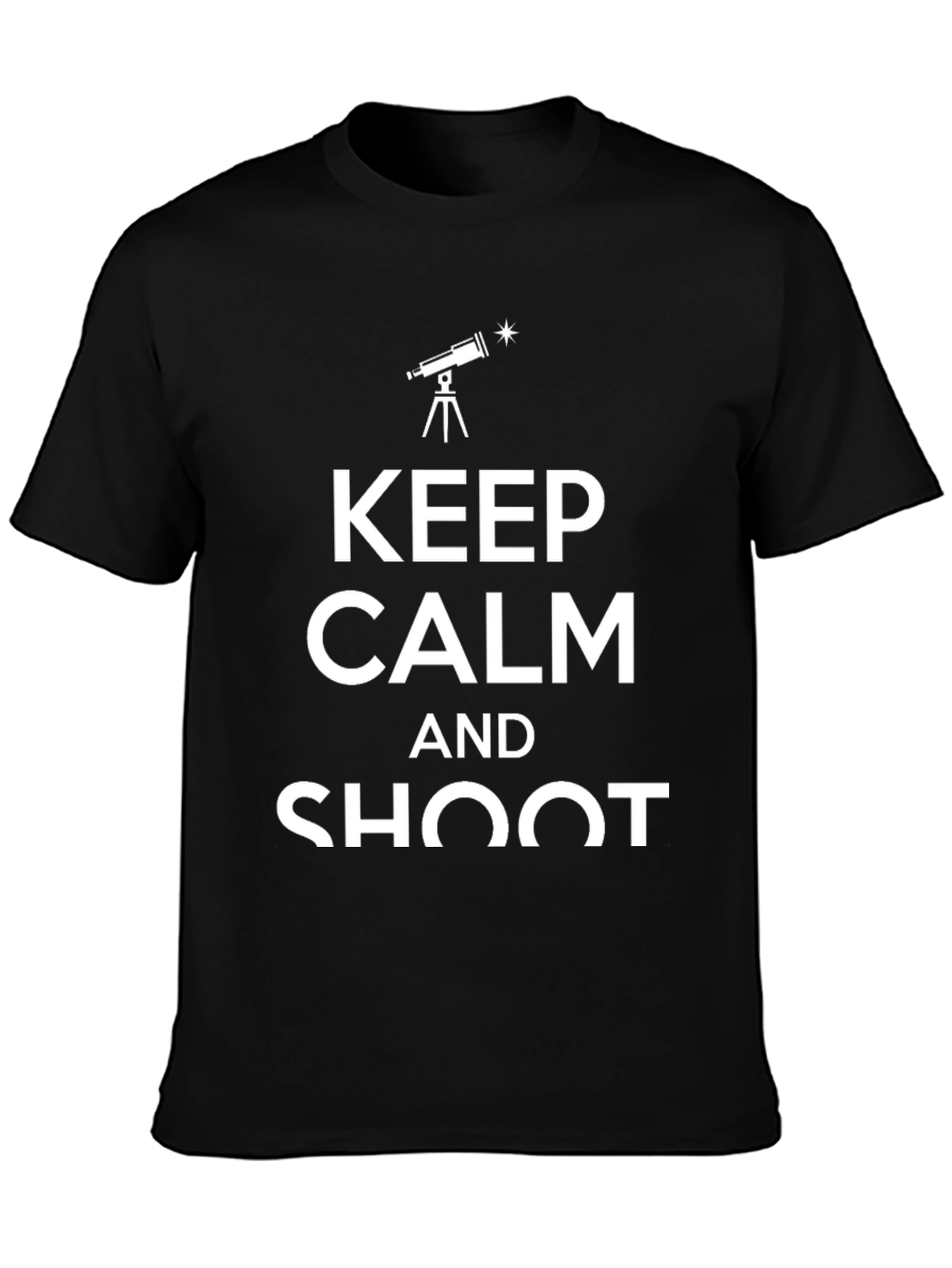 Keep Calm and Shoot Telescope Graphic T-Shirt