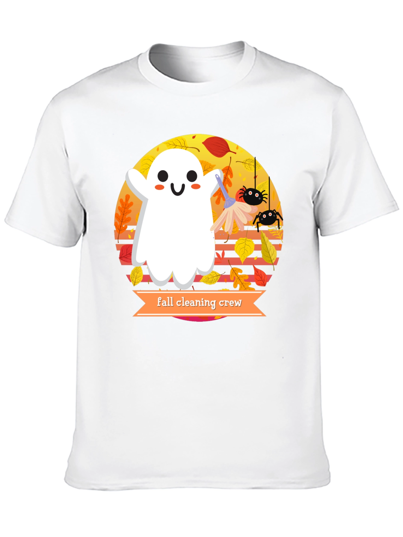 Fall Cleaning Crew T-Shirt - Halloween Ghost Design