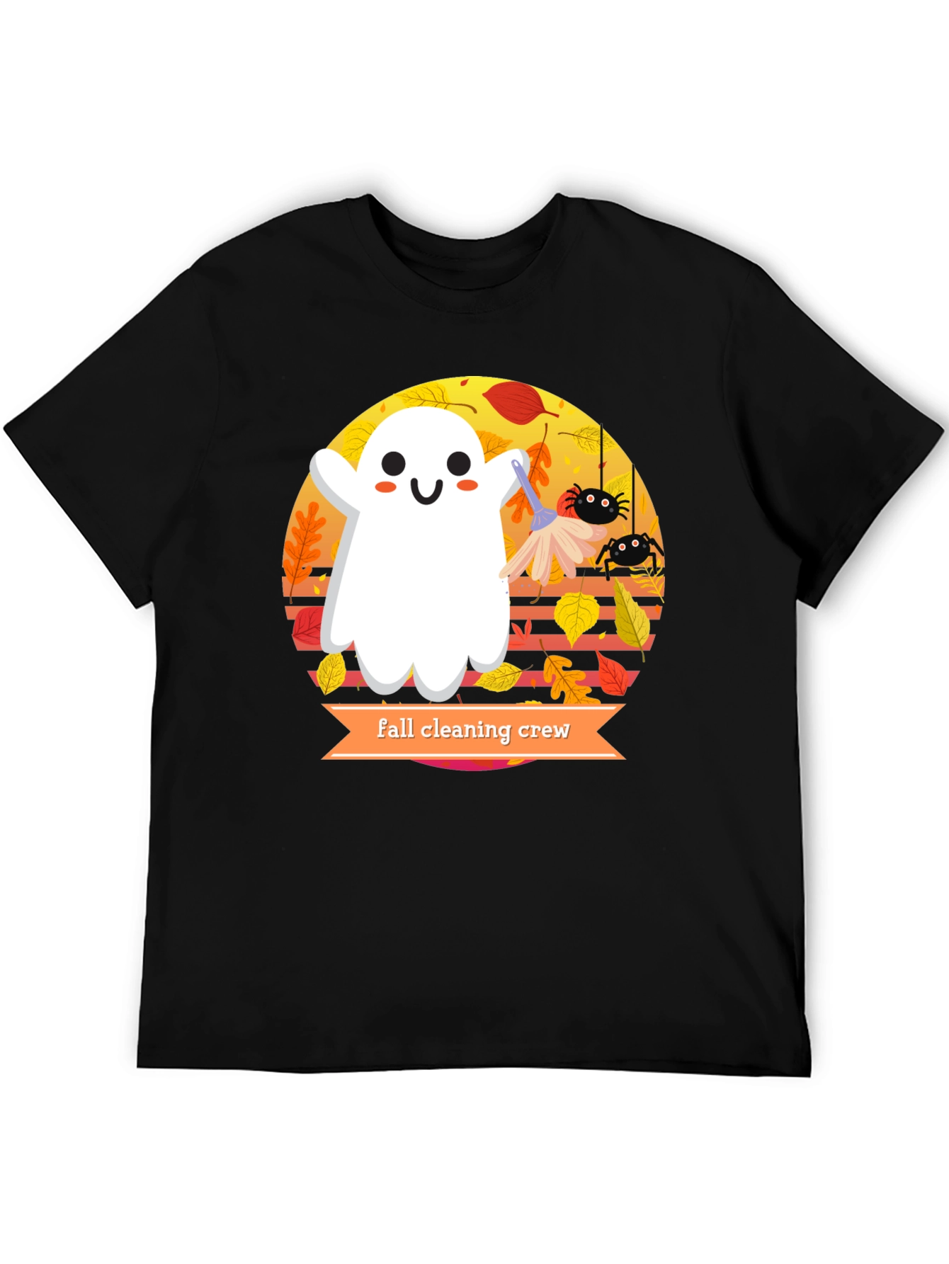 Fall Cleaning Crew T-Shirt - Halloween Ghost Design