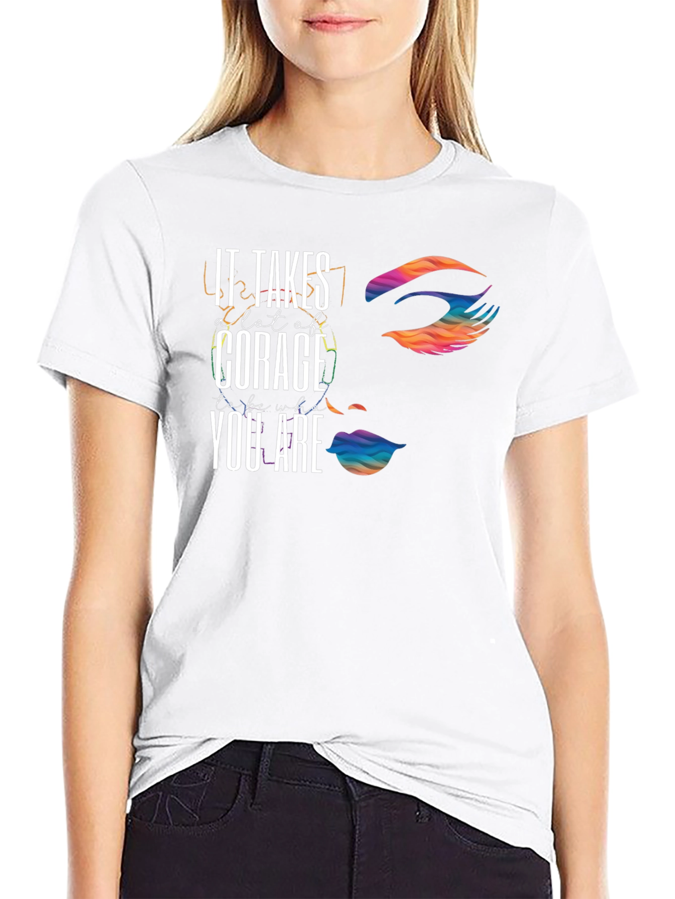 Courage Rainbow Graphic Tee - Express Yourself!