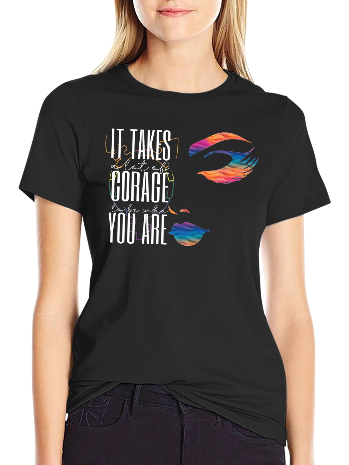 Courage Rainbow Graphic Tee - Express Yourself!