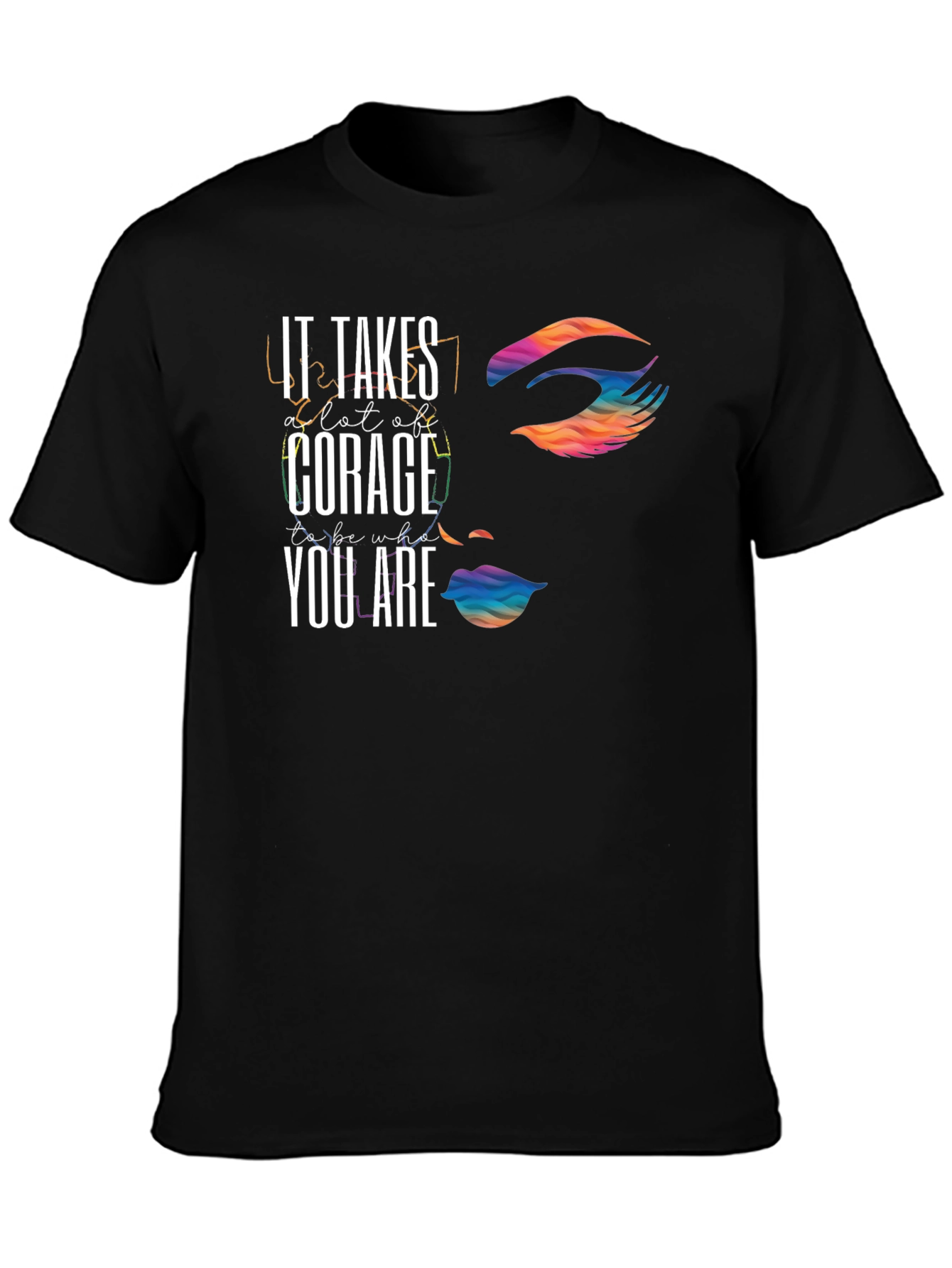 Courage Rainbow Graphic Tee - Express Yourself!