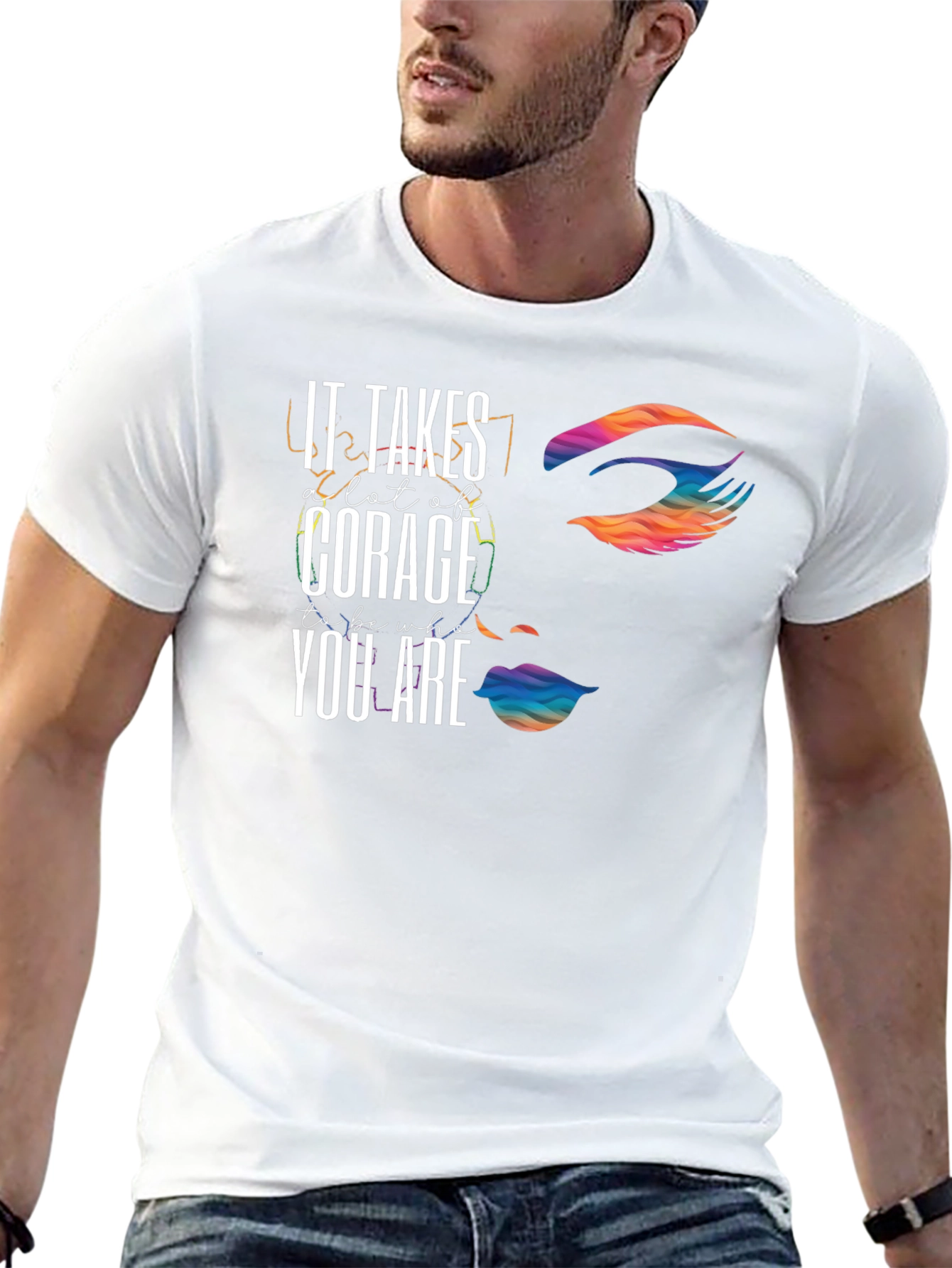 Courage Rainbow Graphic Tee - Express Yourself!