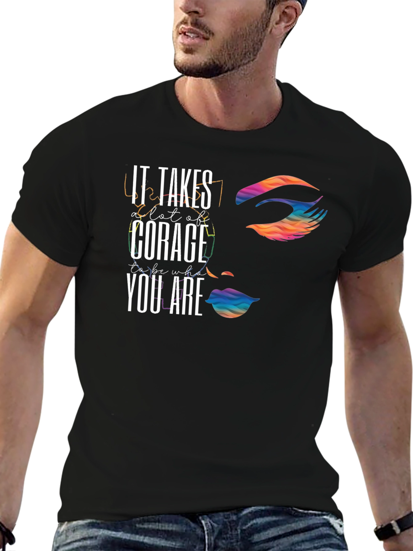 Courage Rainbow Graphic Tee - Express Yourself!