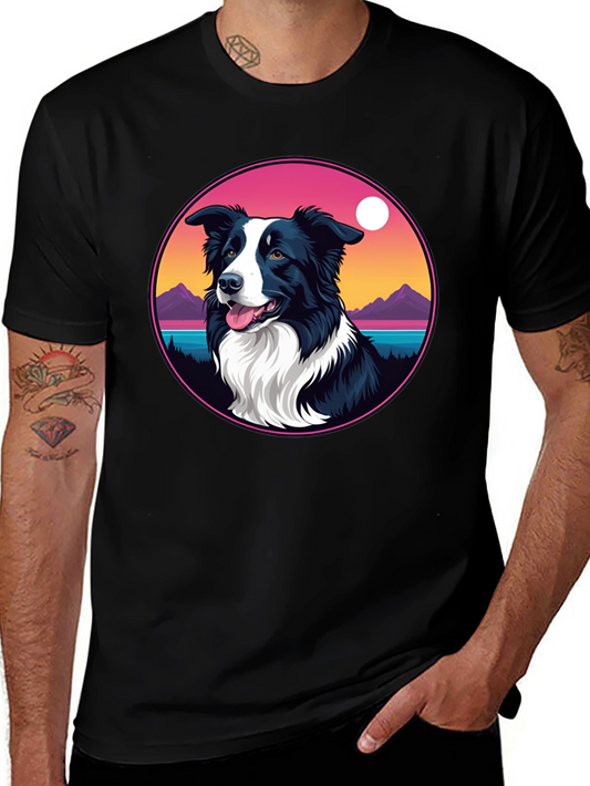 Border Collie Sunset Graphic Tee