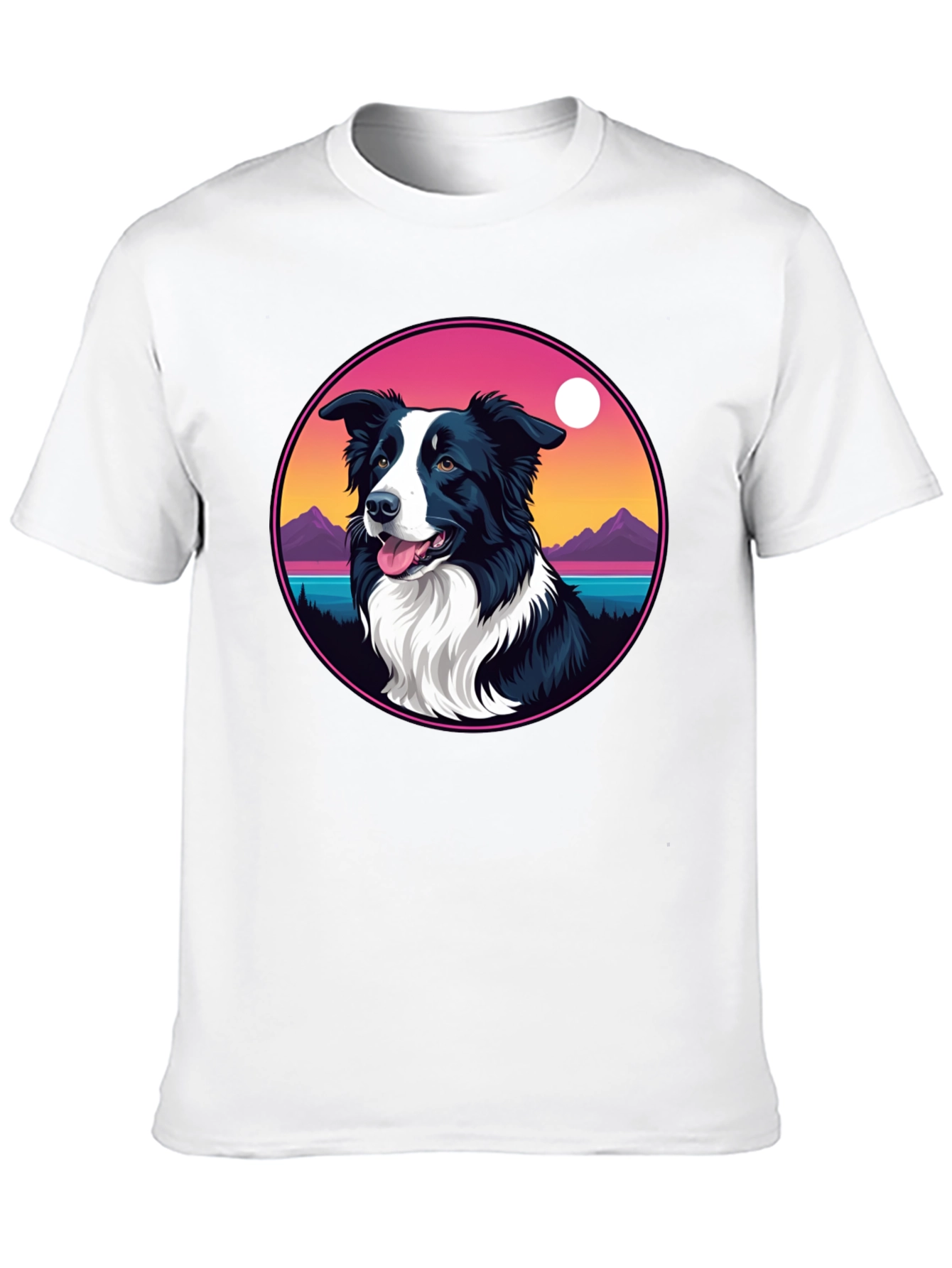 Border Collie Sunset Graphic Tee