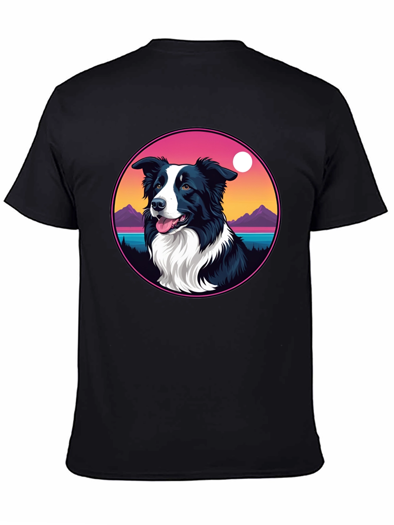 Border Collie Sunset Graphic Tee