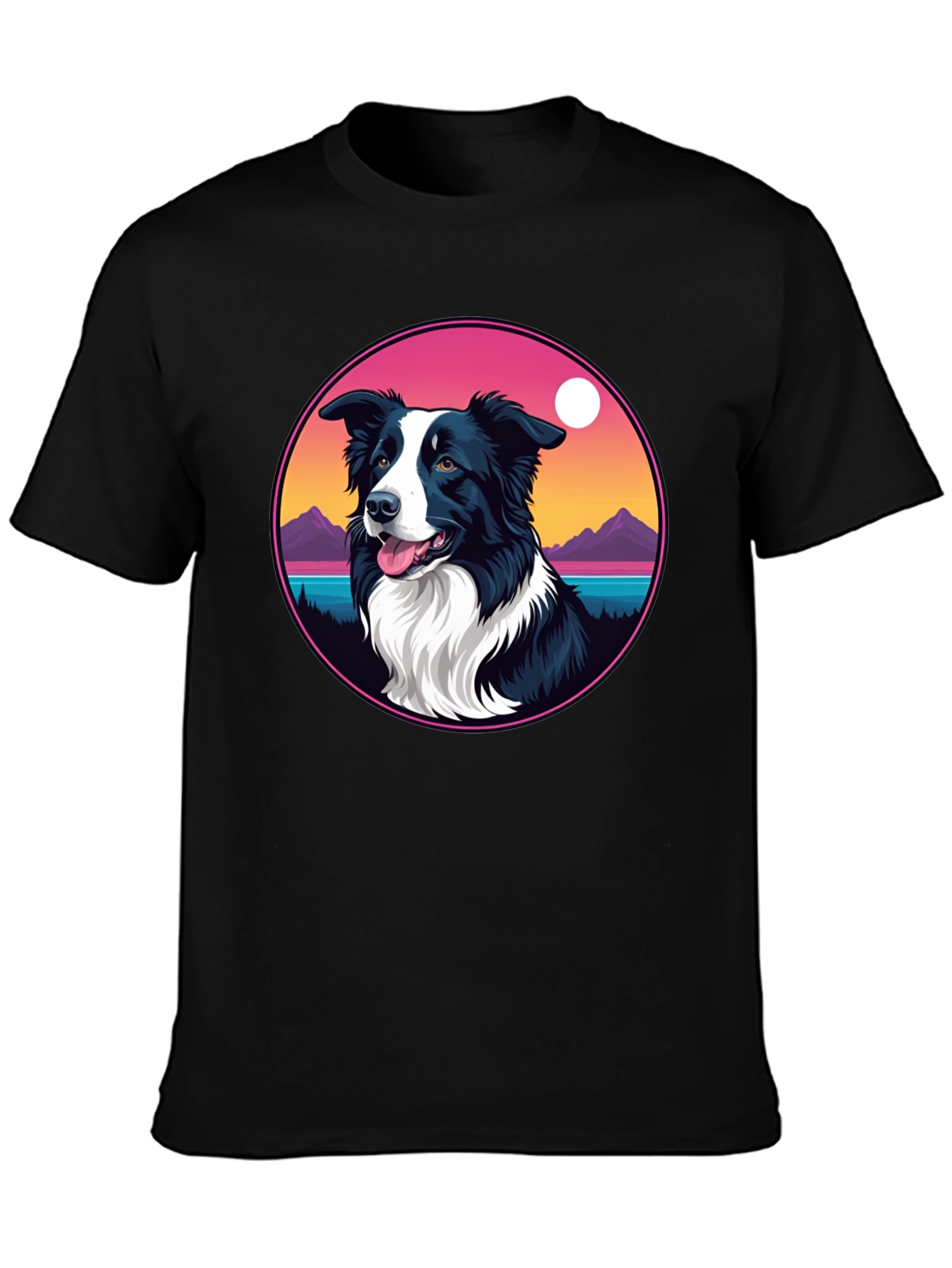 Border Collie Sunset Graphic Tee