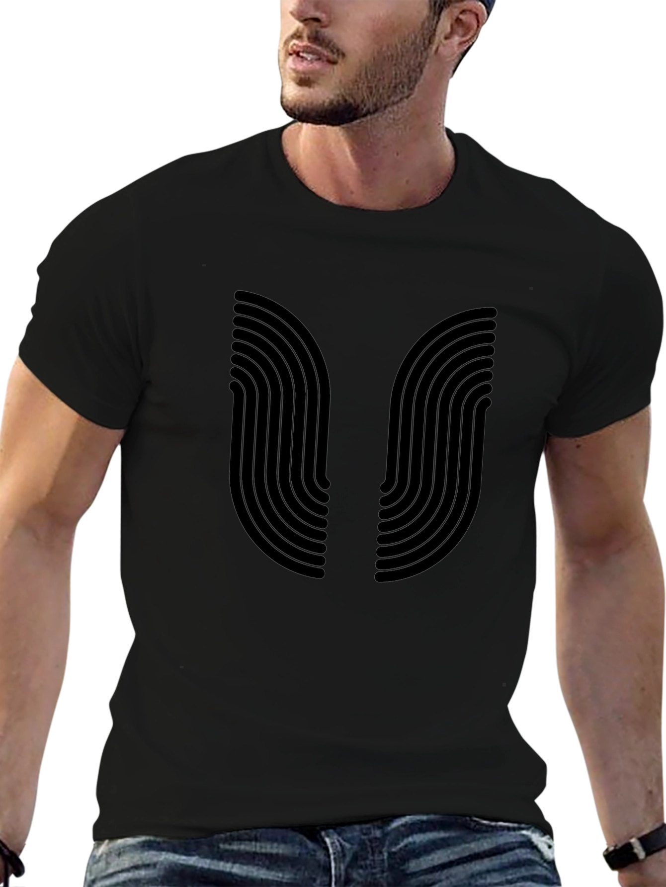 Modern Graphic Tee - Black Arc Design