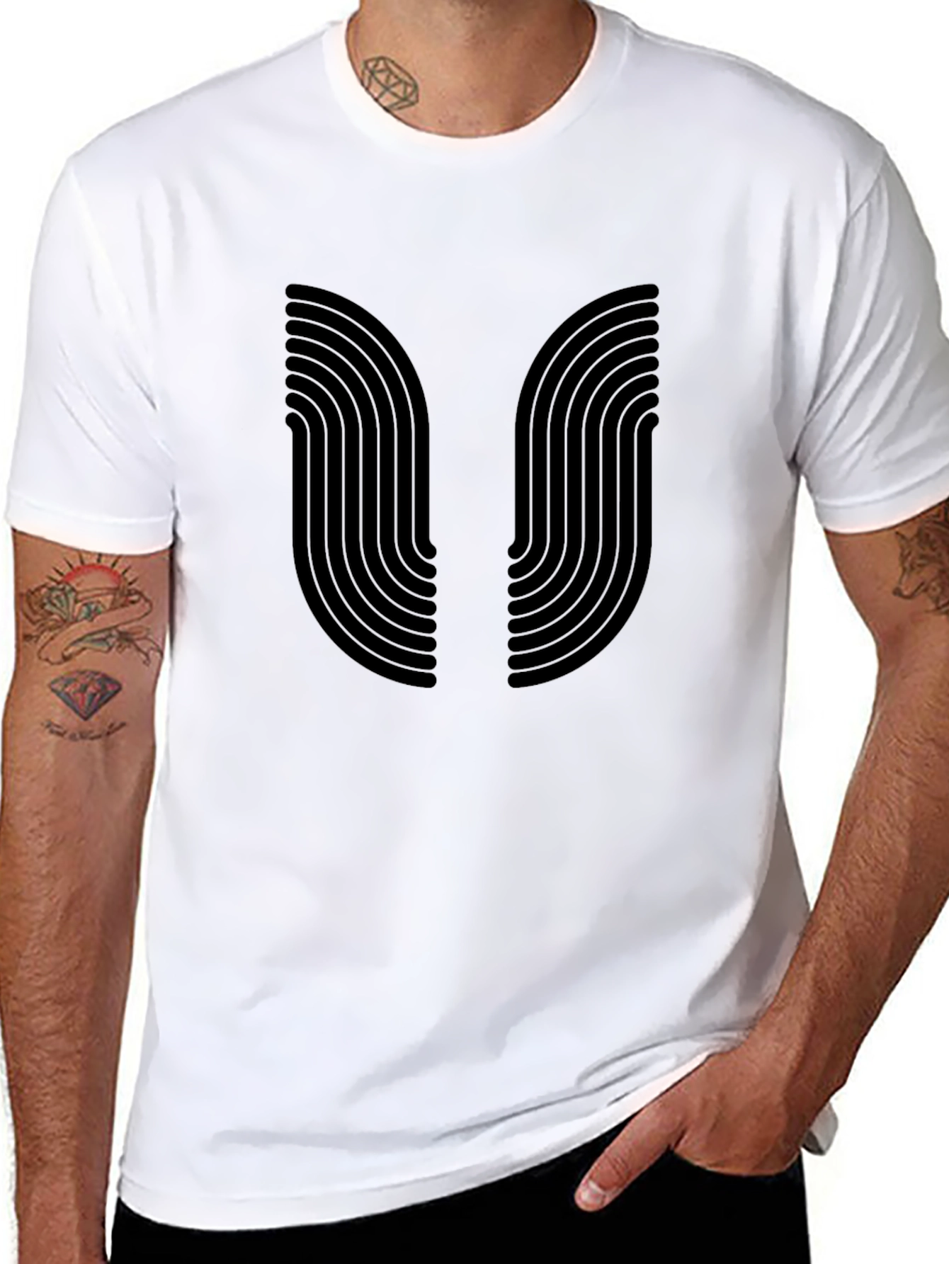 Modern Graphic Tee - Black Arc Design