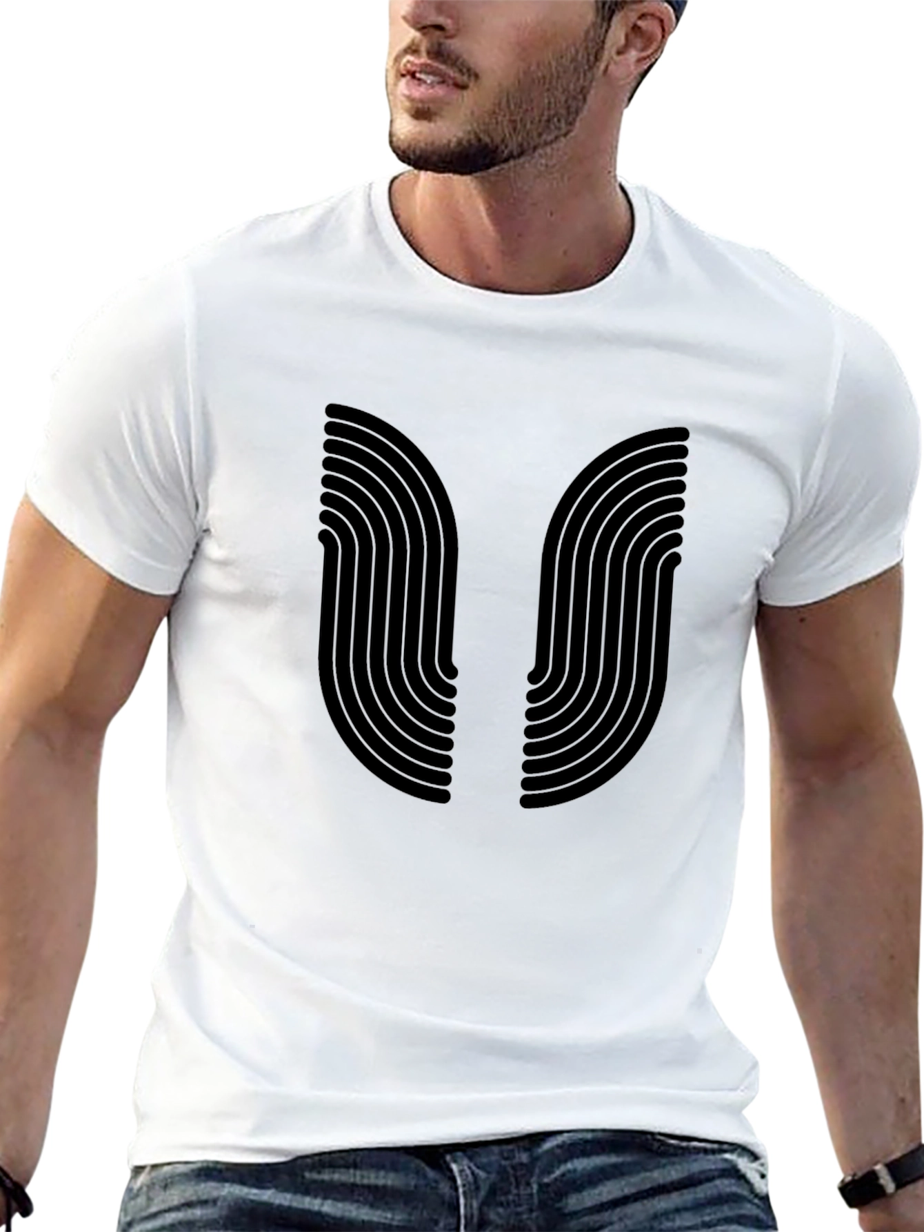 Modern Graphic Tee - Black Arc Design