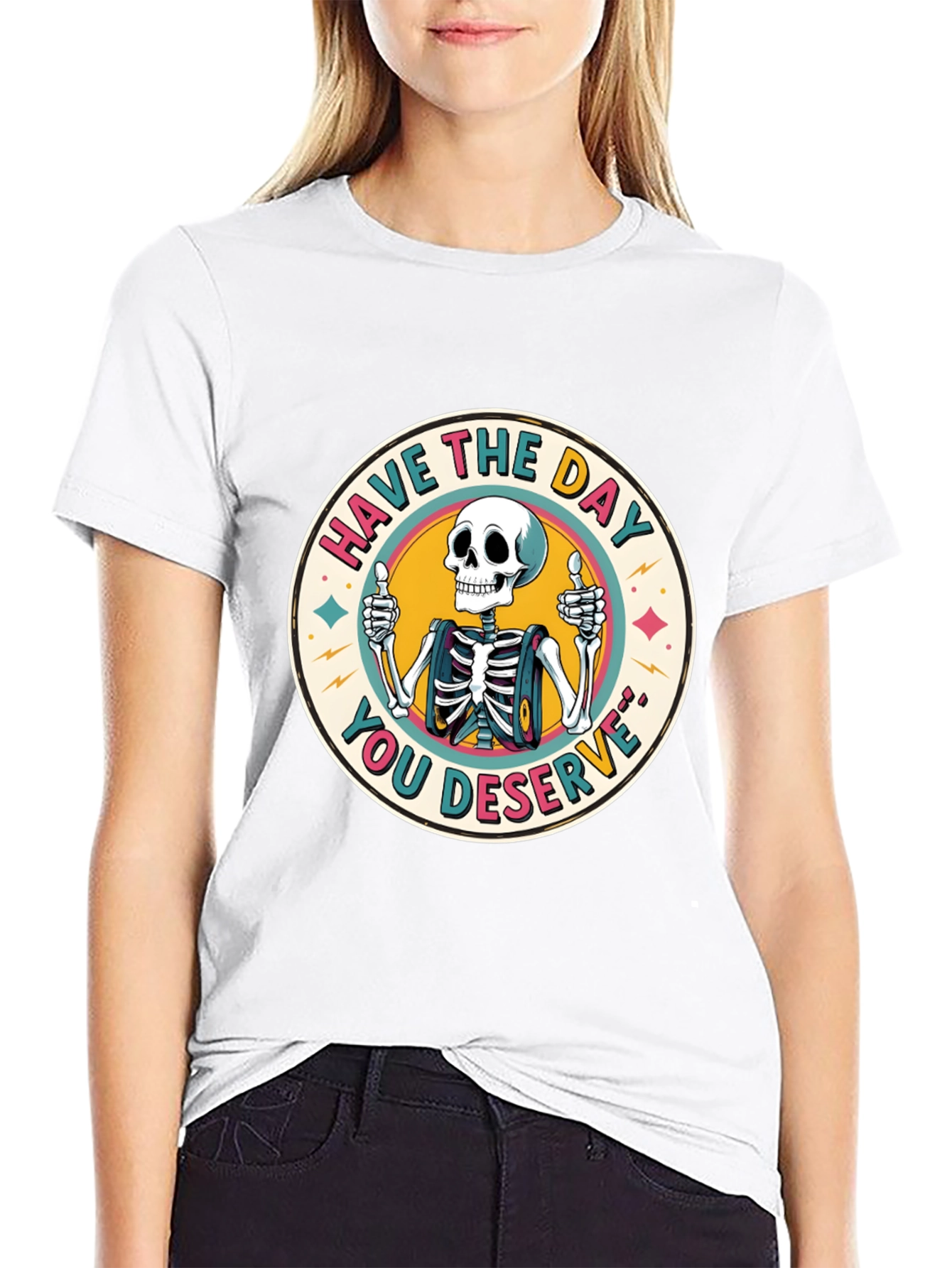 Skeleton Graphic Tee - Have The Day You Deserve