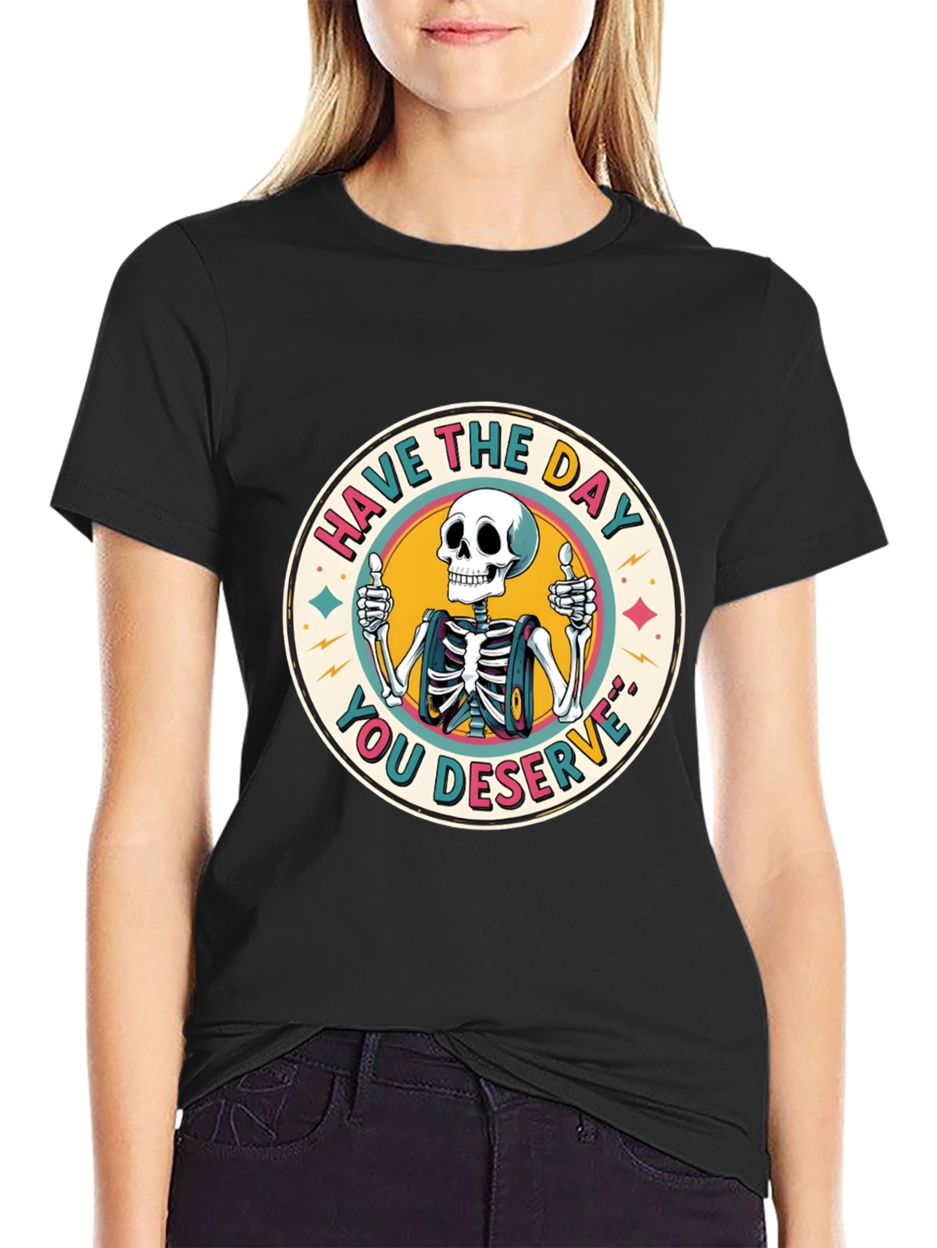 Skeleton Graphic Tee - Have The Day You Deserve