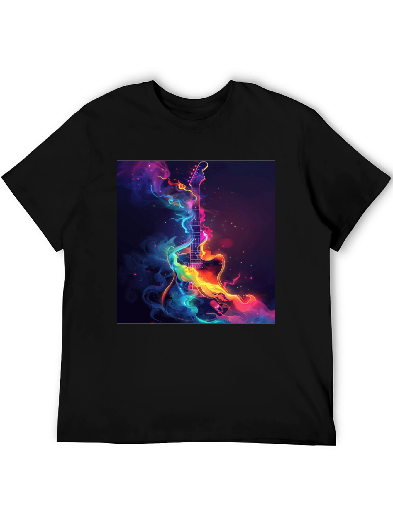 Electric Guitar Abstract Art Black T-Shirt