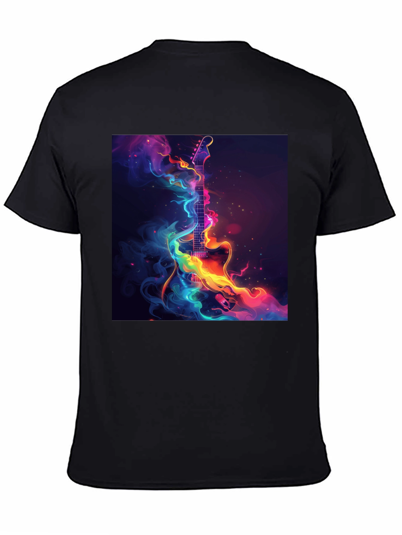 Electric Guitar Abstract Art Black T-Shirt