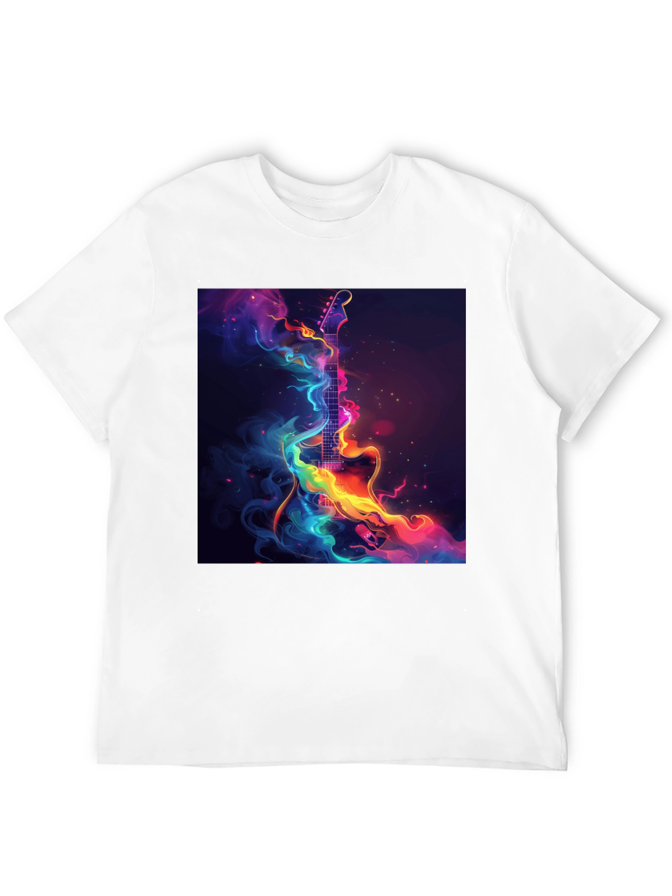Electric Guitar Abstract Art Black T-Shirt