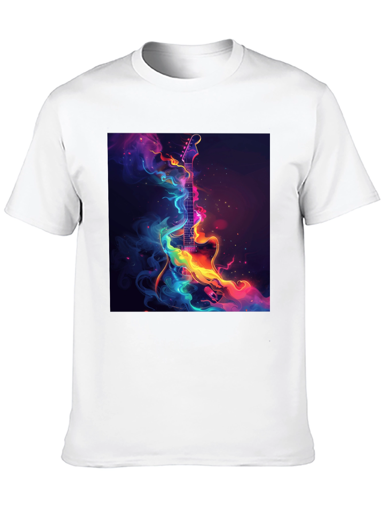 Electric Guitar Abstract Art Black T-Shirt