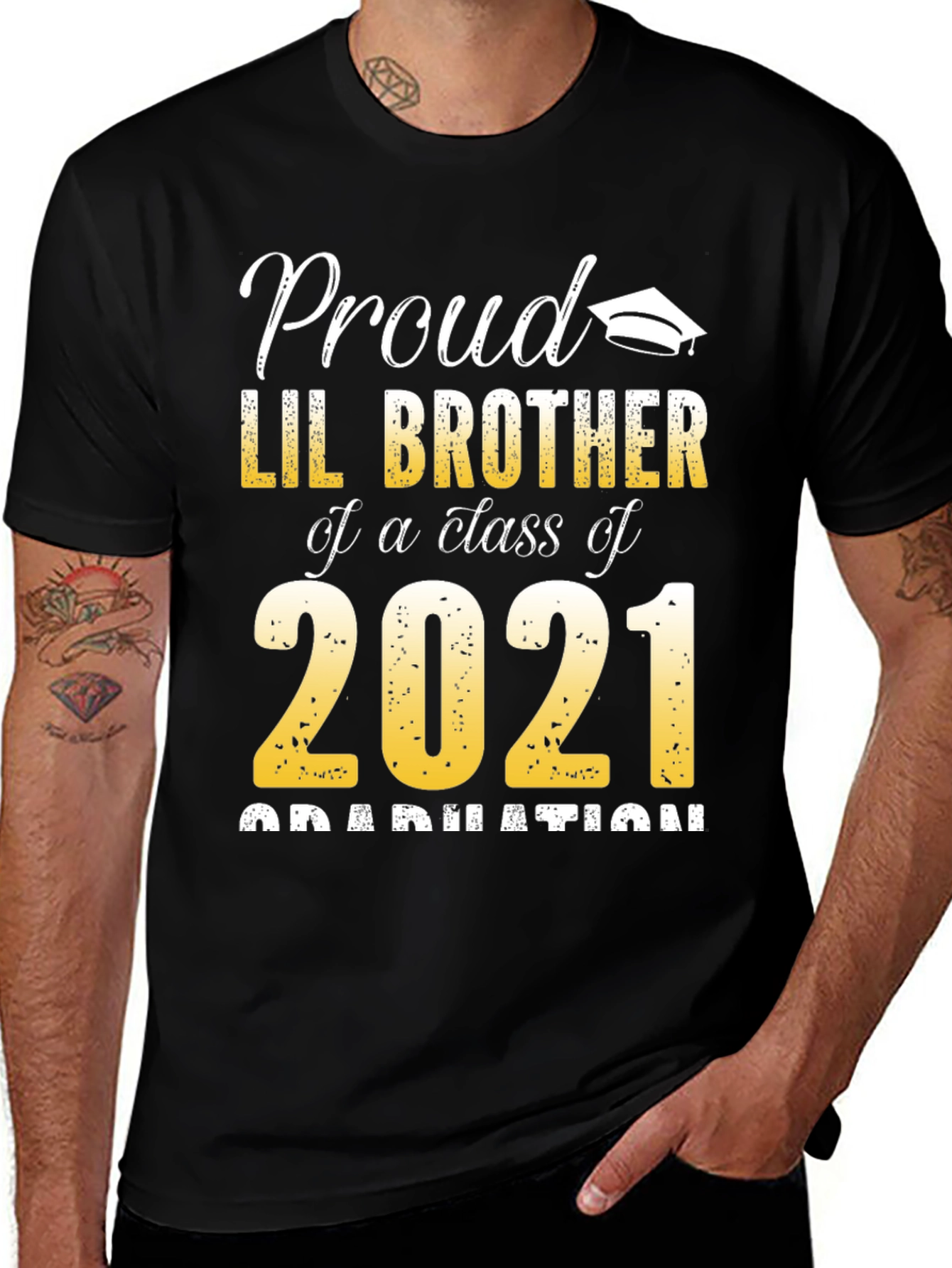 Proud Lil Brother Class of 2021 Graduation T-Shirt