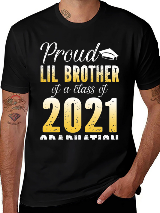 Proud Lil Brother Class of 2021 Graduation T-Shirt