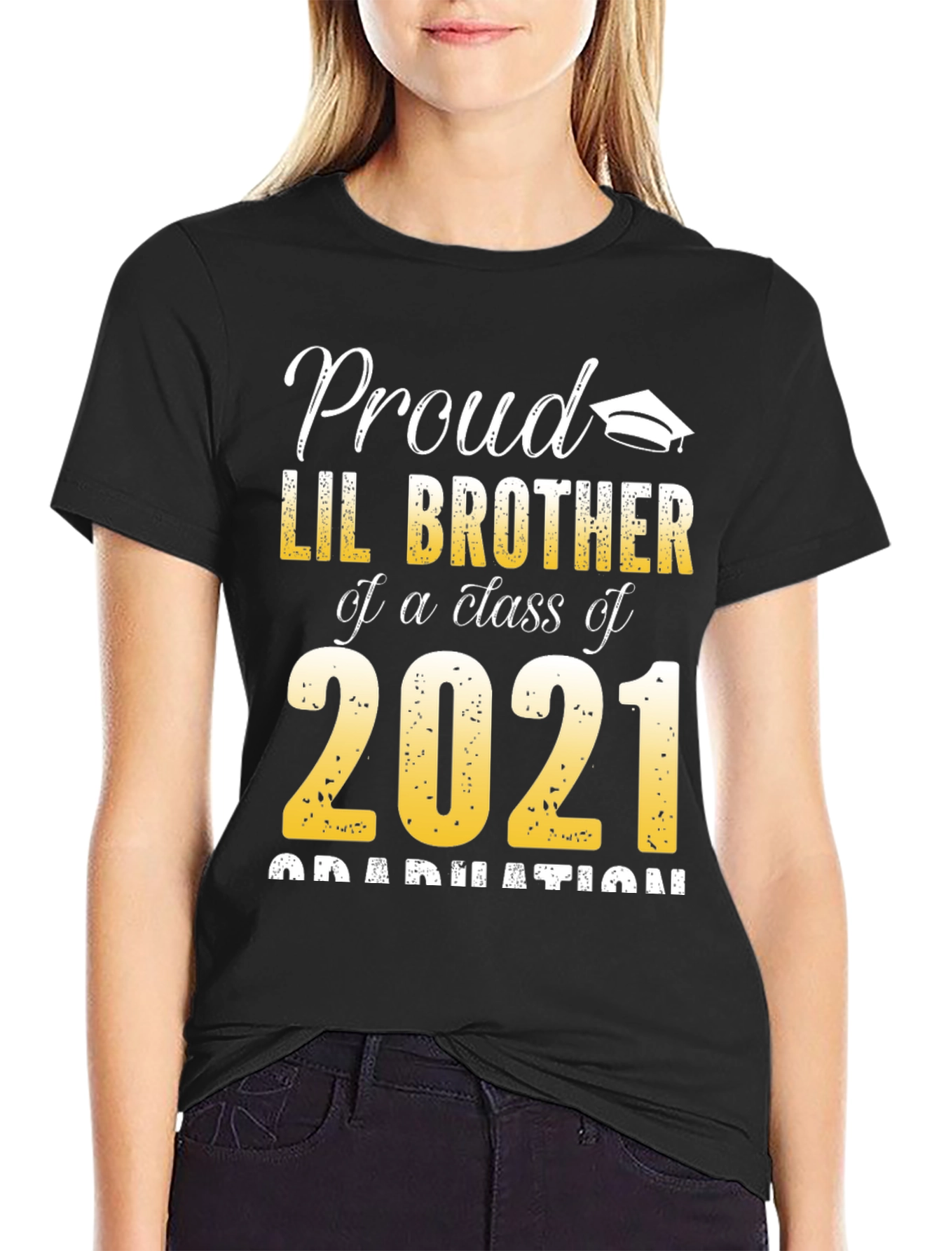 Proud Lil Brother Class of 2021 Graduation T-Shirt