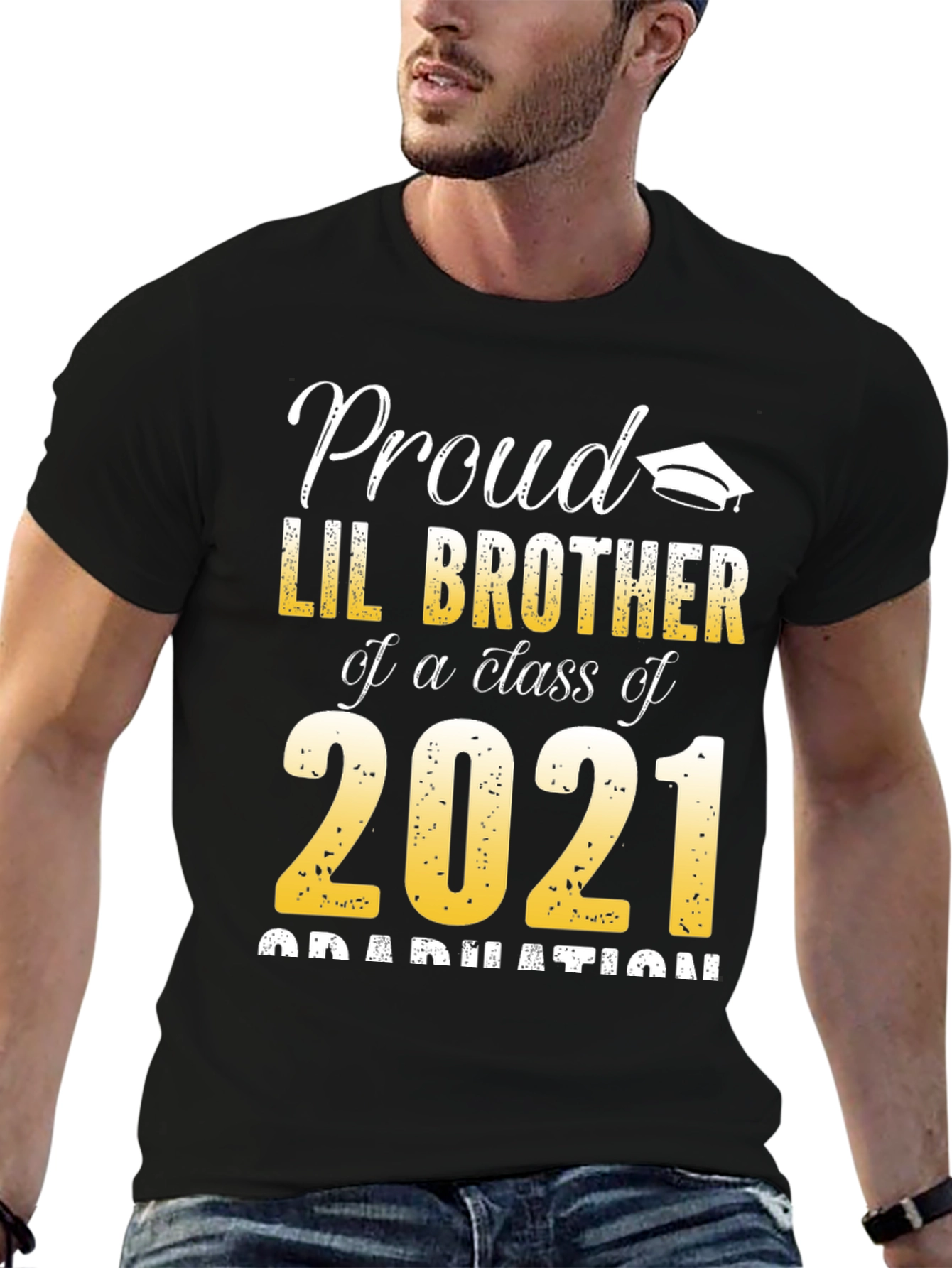 Proud Lil Brother Class of 2021 Graduation T-Shirt