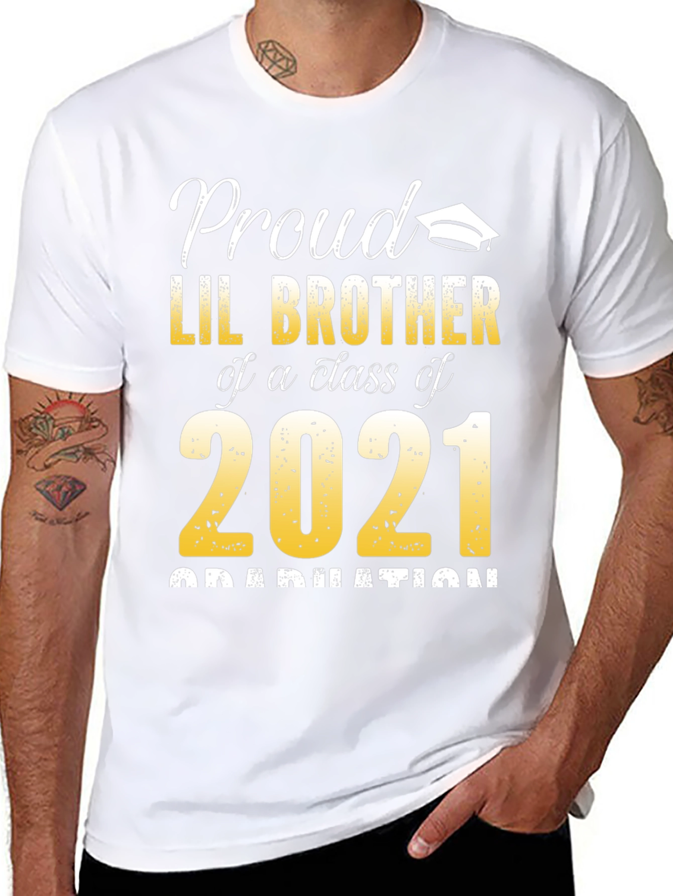 Proud Lil Brother Class of 2021 Graduation T-Shirt