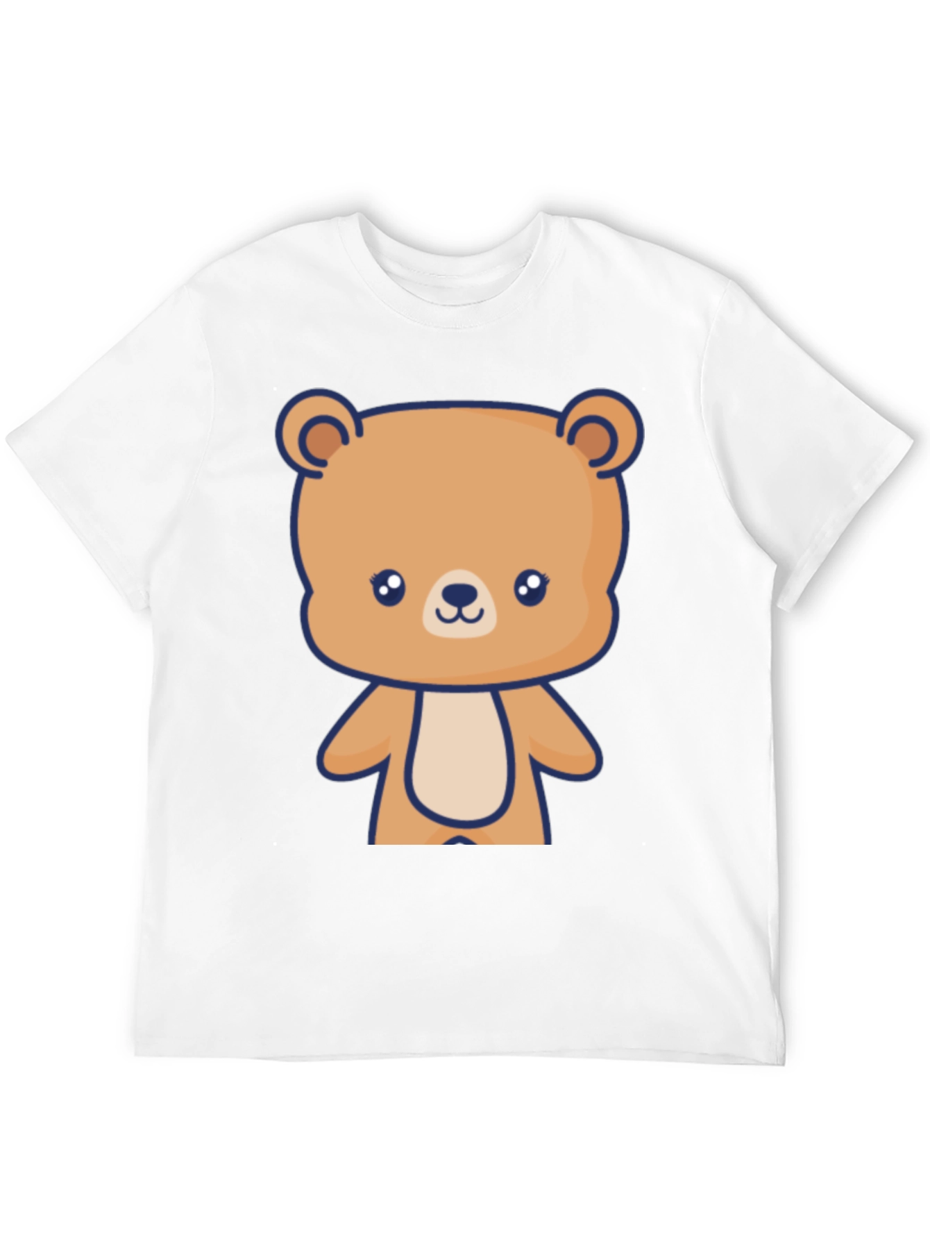 Cute Teddy Bear Graphic Black T-Shirt