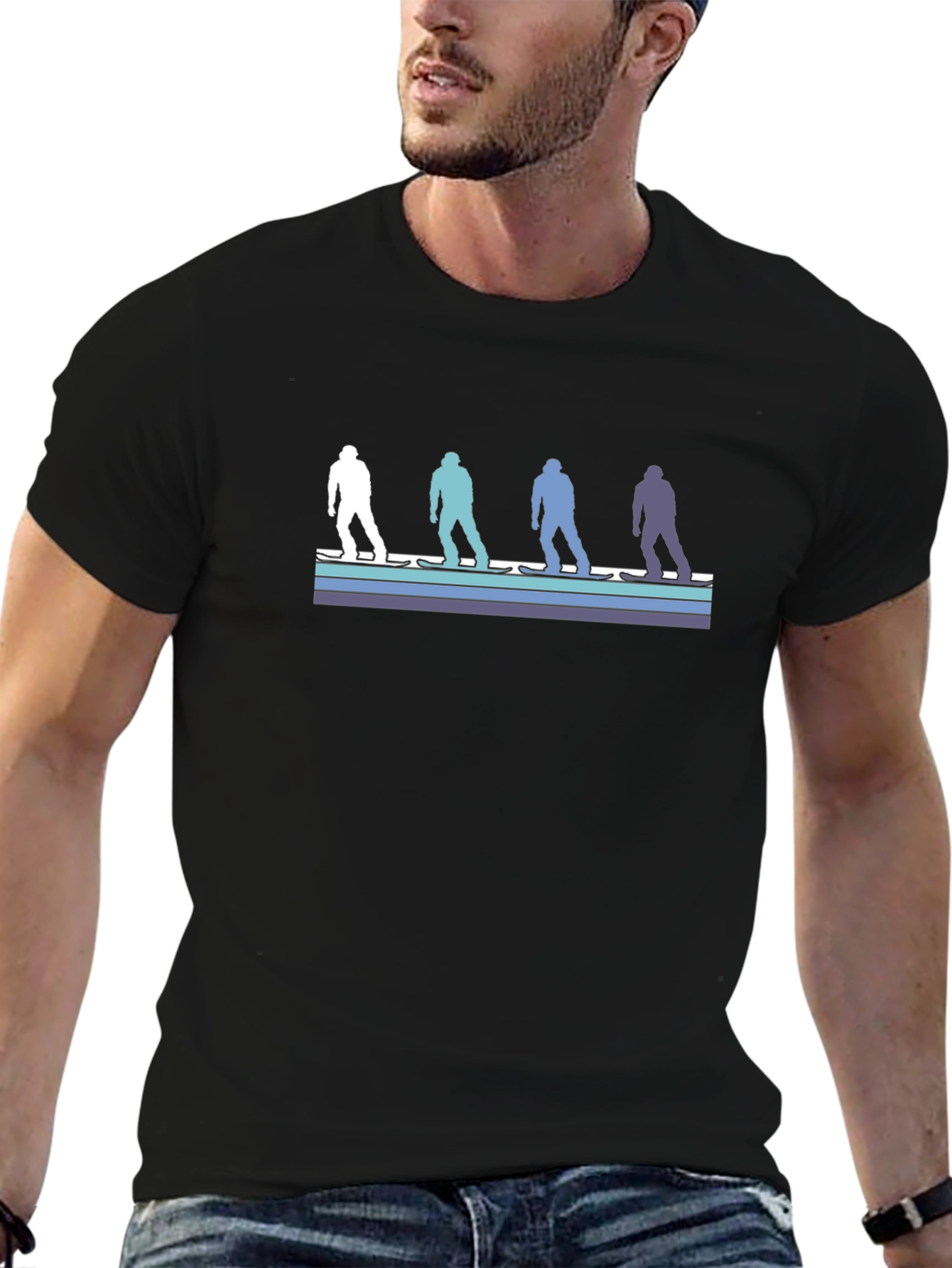 Retro Skier Silhouette Graphic Tee