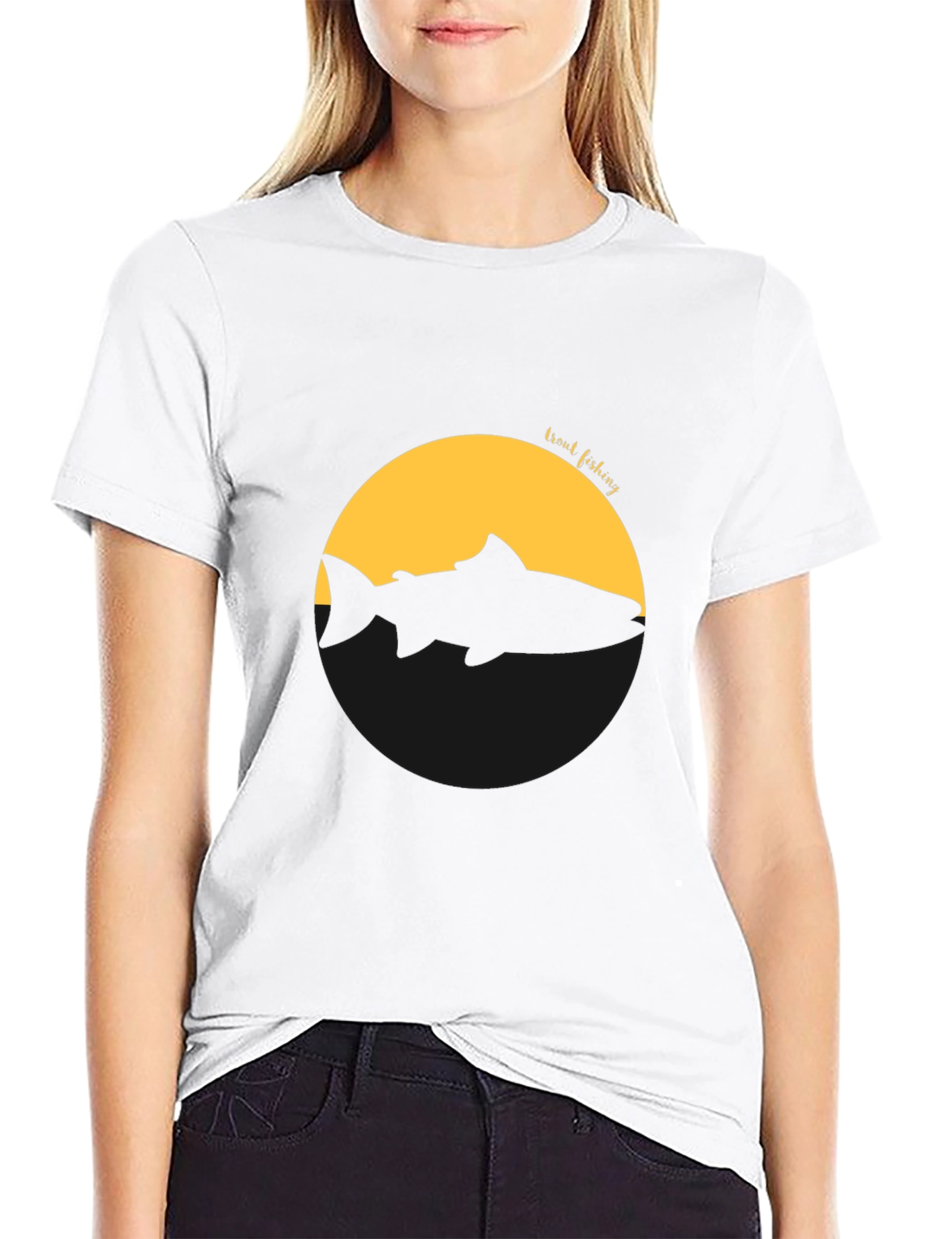 Trout Fishing Silhouette Graphic Tee