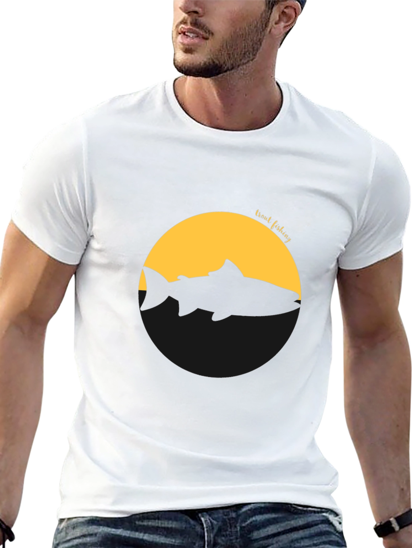 Trout Fishing Silhouette Graphic Tee